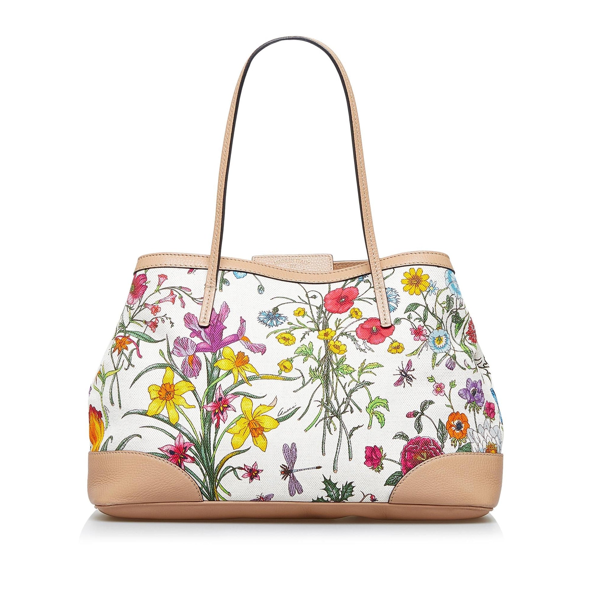 Gucci Flora SHG-K2LhJ2 Canvas White Medium Tote Bag