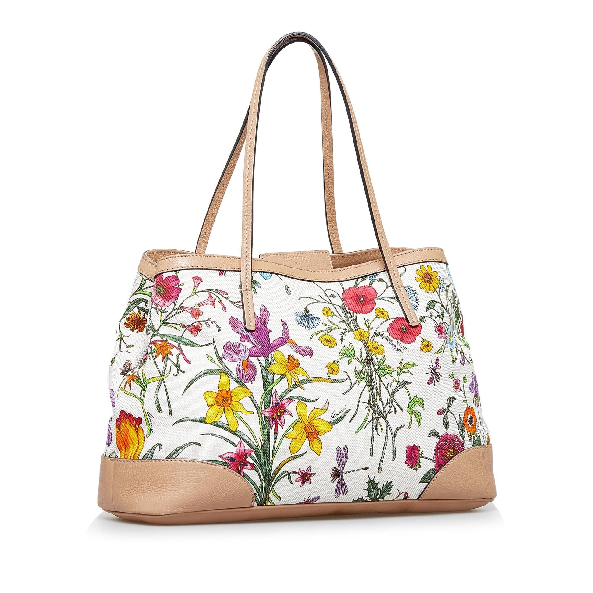 Gucci Flora SHG-K2LhJ2 Canvas White Medium Tote Bag
