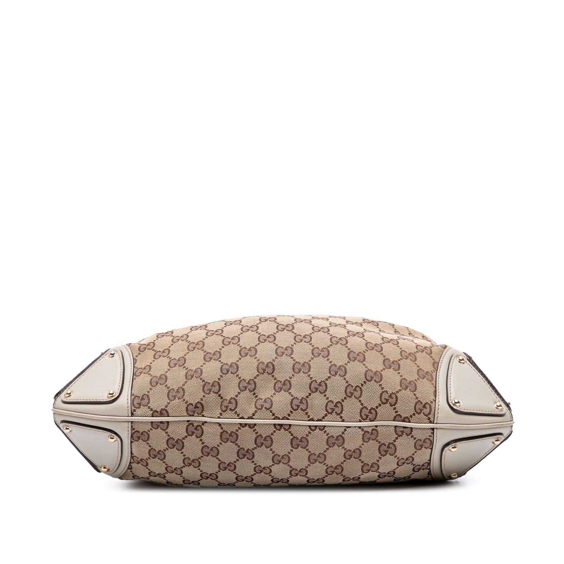 Gucci GG Bamboo Indy Canvas Brown Medium Satchel Bag