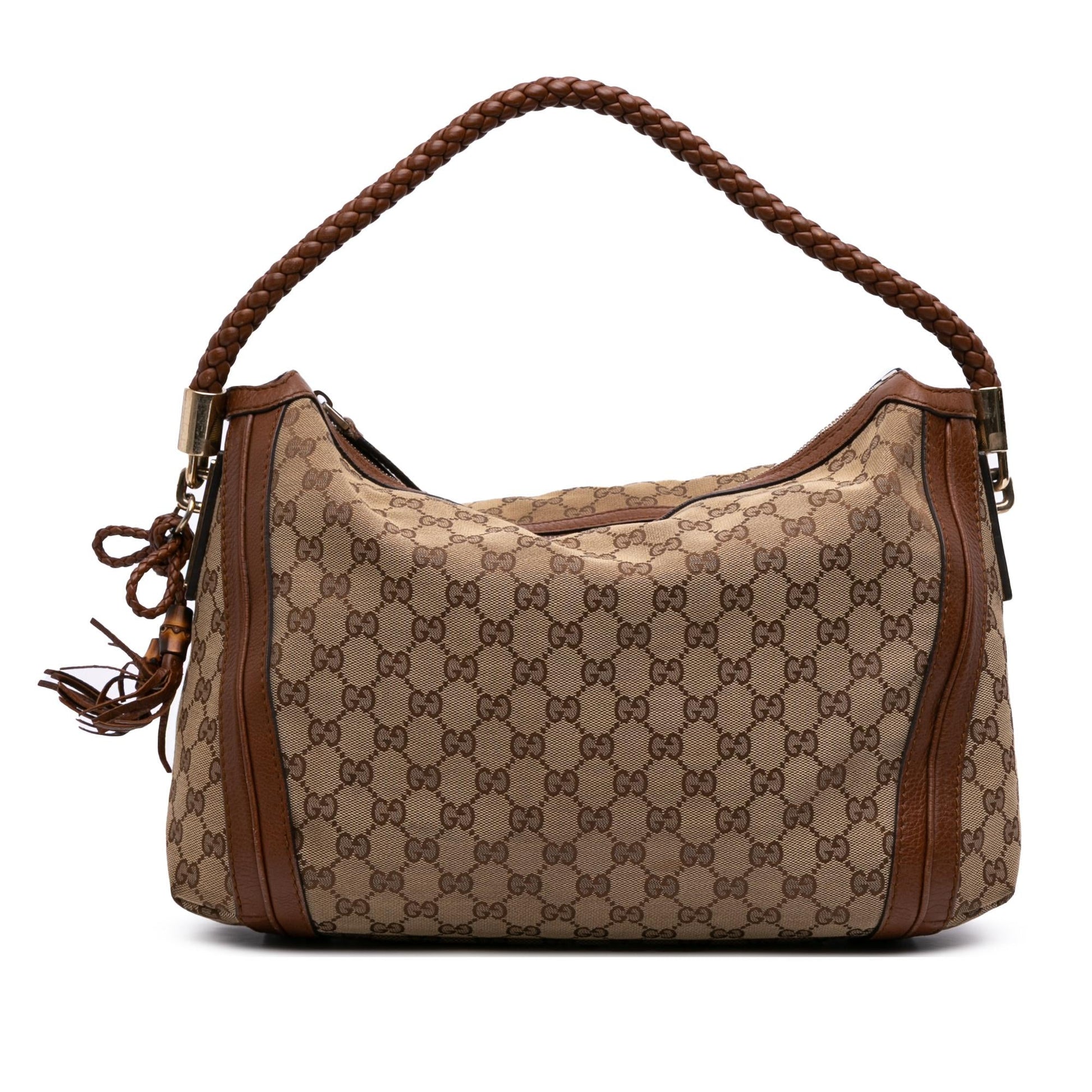 Gucci GG Bella Canvas Calf Brown Medium Shoulder Bag