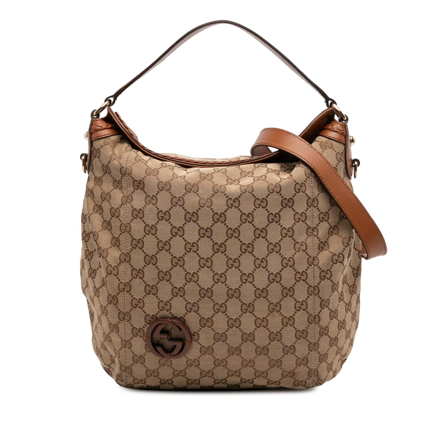 Gucci GG Brick Lane Convertible Canvas Medium Shoulder Bag