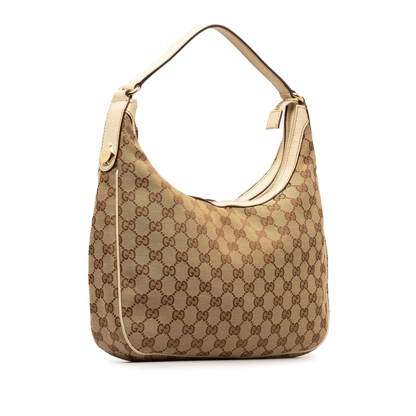 Gucci GG Charmy SHG-ZQzwN6 Canvas Calf White Brown Shoulder Bag
