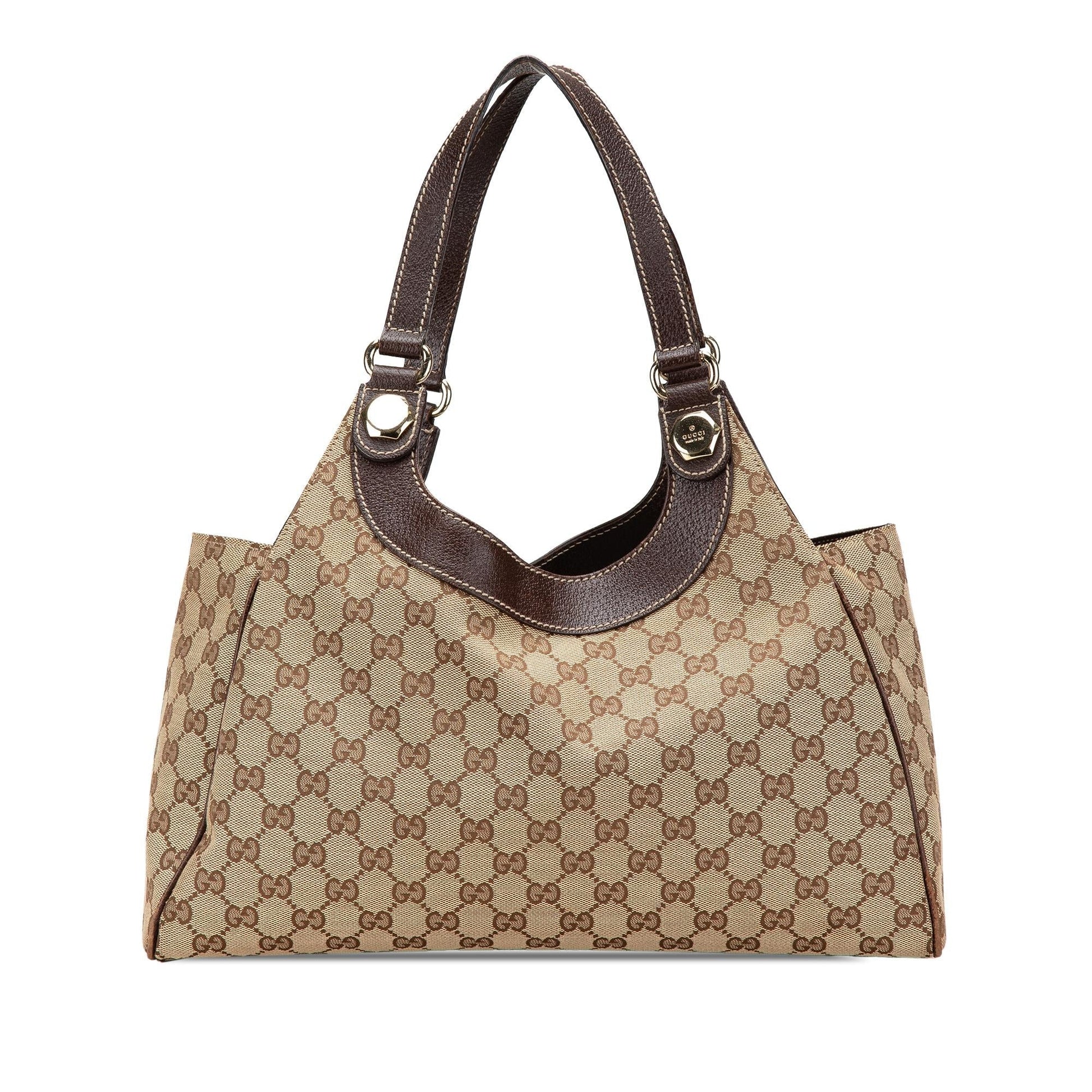 Gucci GG Charmy Canvas Calf Brown Medium Shoulder Bag