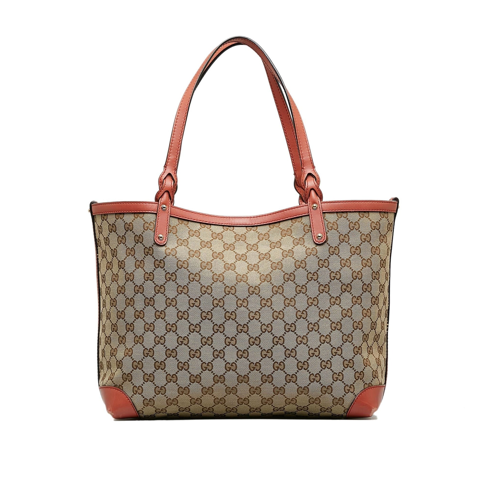 Gucci GG Craft SHG-NM3V4c Canvas Brown Medium Tote Bag
