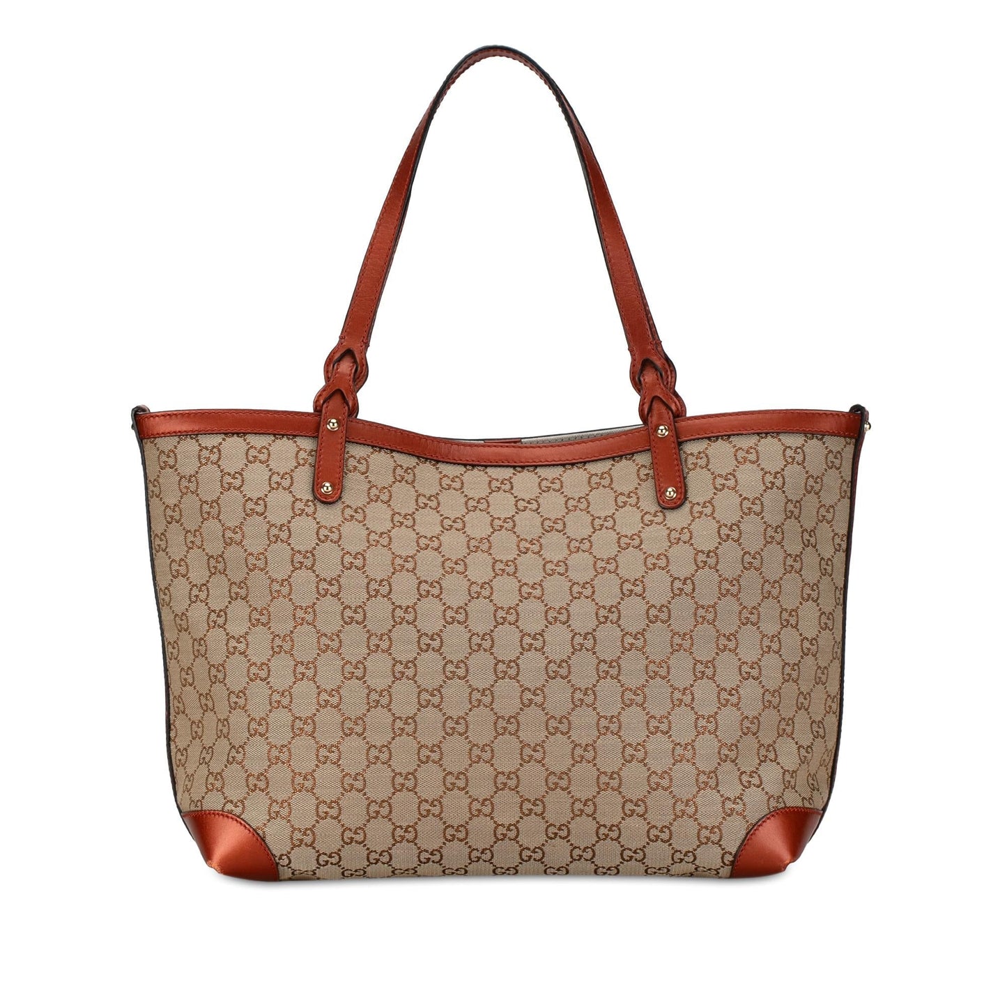 Gucci GG Craft SHG-VupmrD Canvas Calf Brown Medium Tote Bag
