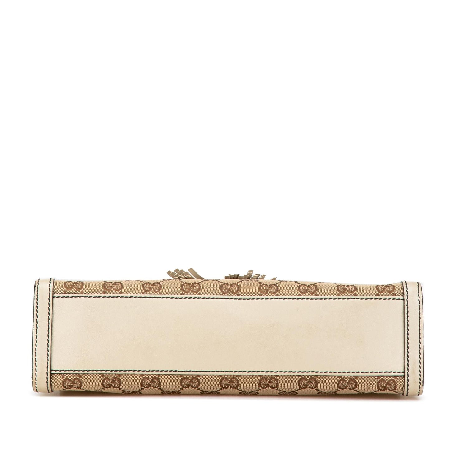 Gucci GG Emily Canvas Calf White Brown Shoulder Bag