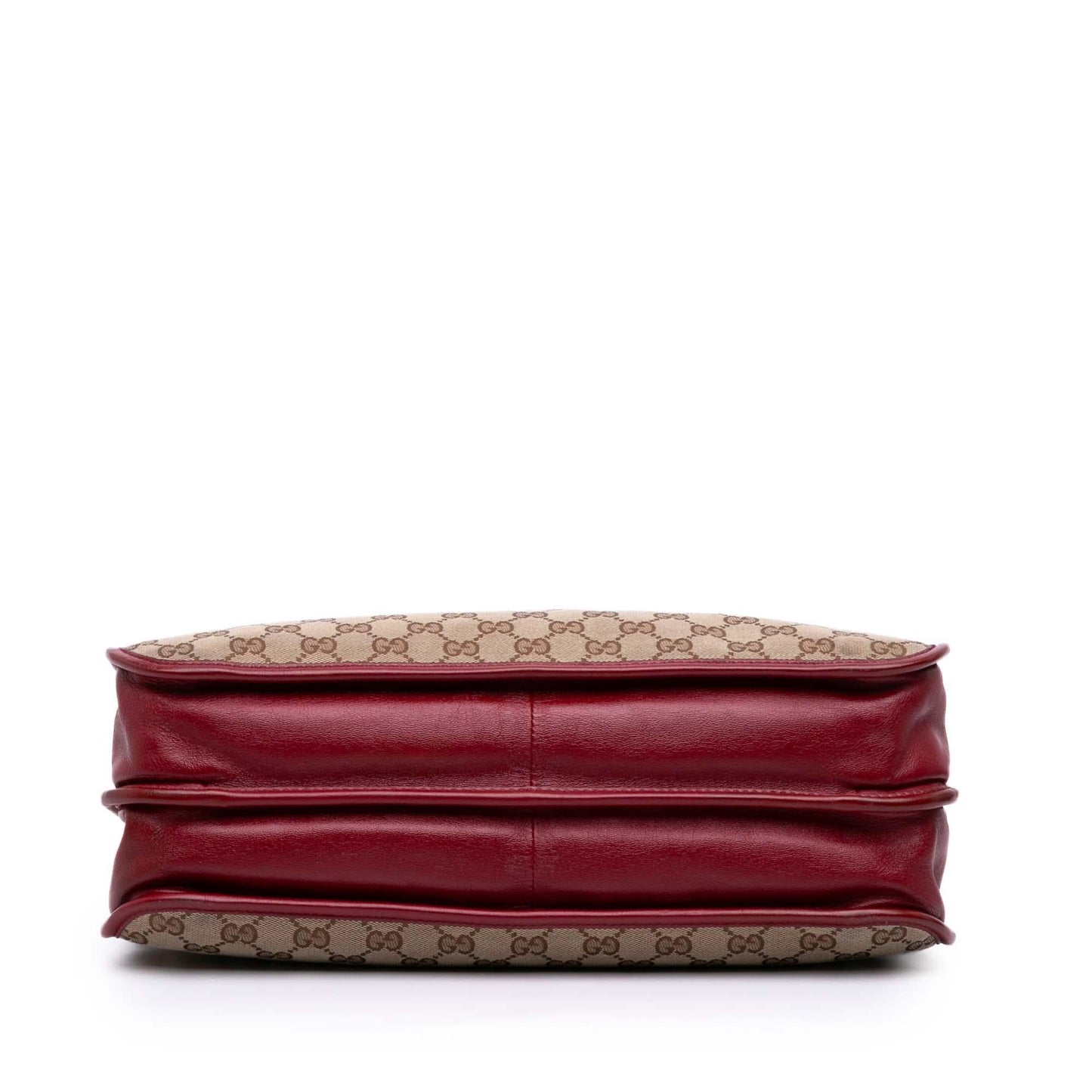 Gucci GG Horsebit Chain Canvas Calf Brown Red Tote Bag