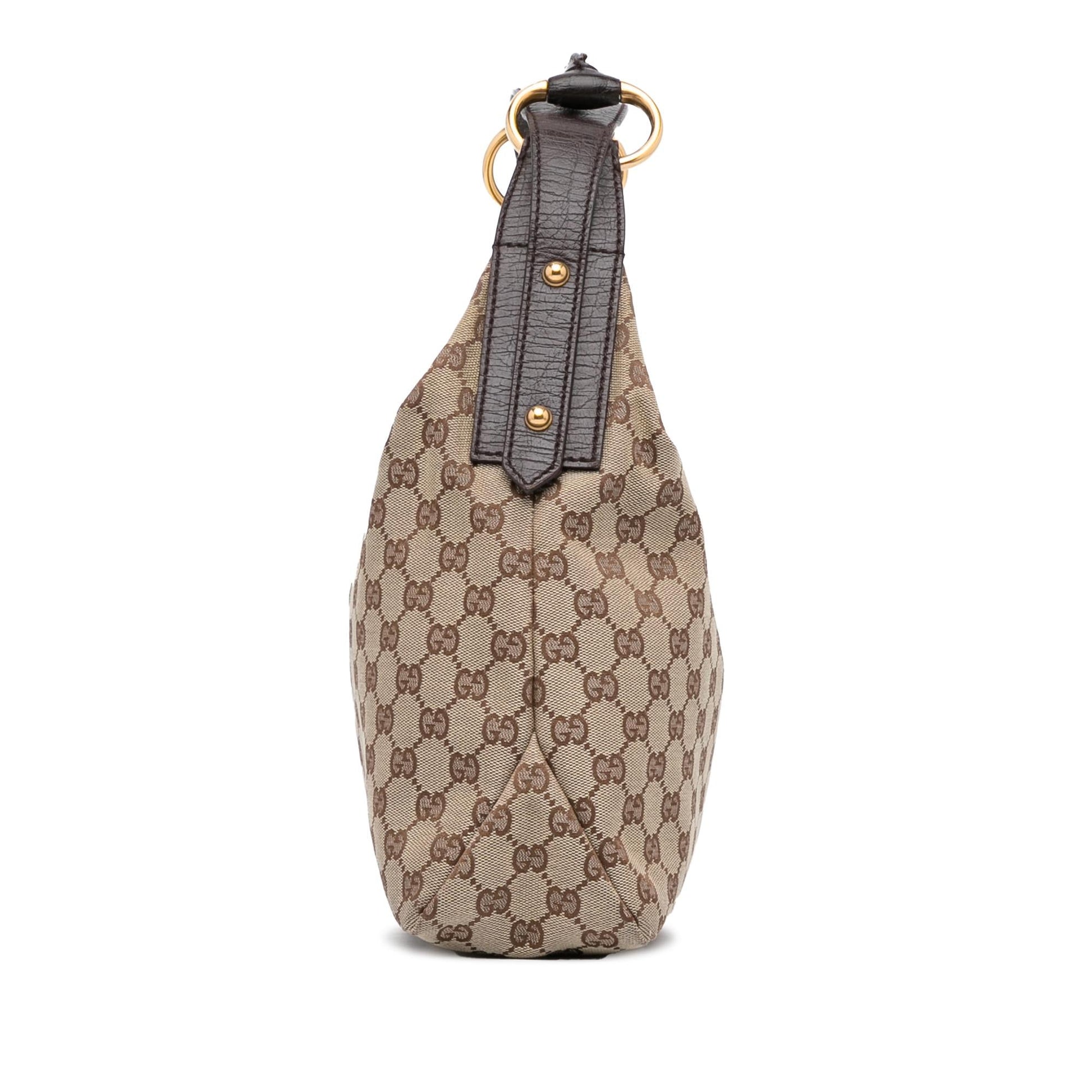 Gucci GG Horsebit SHG-EgWdH2 Canvas Calf Brown Medium Shoulder Bag