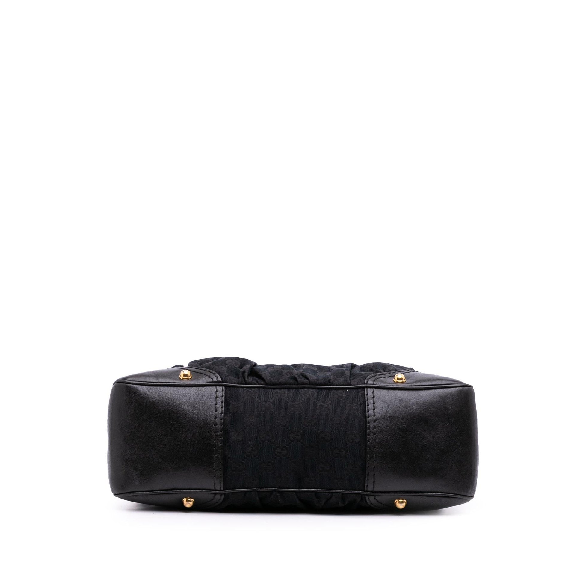 Gucci GG Jockey Canvas Calf Black Medium Shoulder Bag