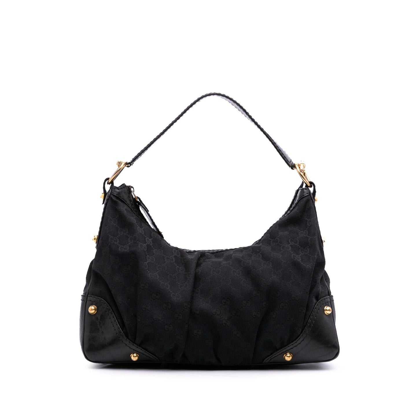 Gucci GG Jockey Canvas Calf Black Medium Shoulder Bag
