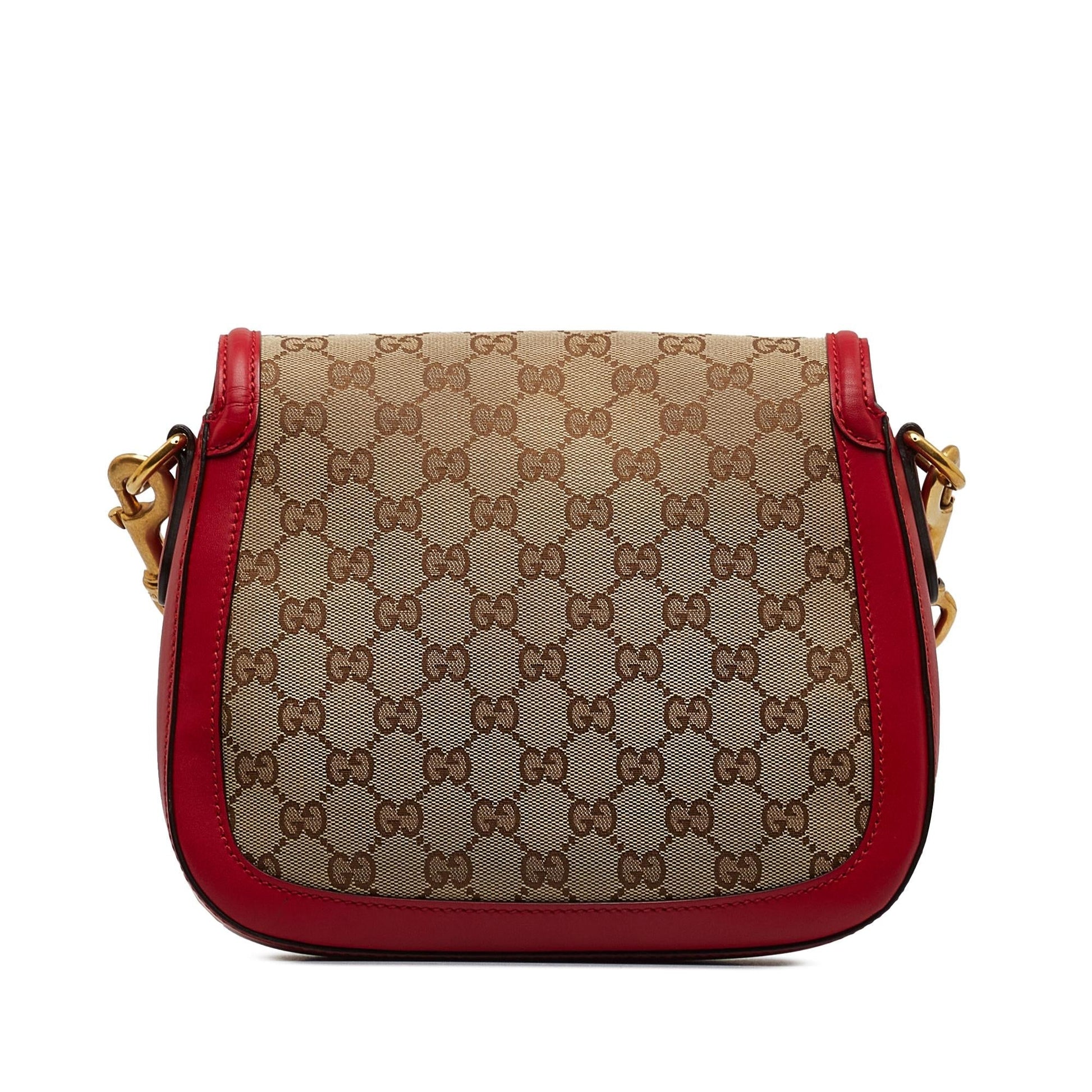 Gucci GG Lady Web SHG-hrPCbV Canvas Calf Brown Red Crossbody Bag