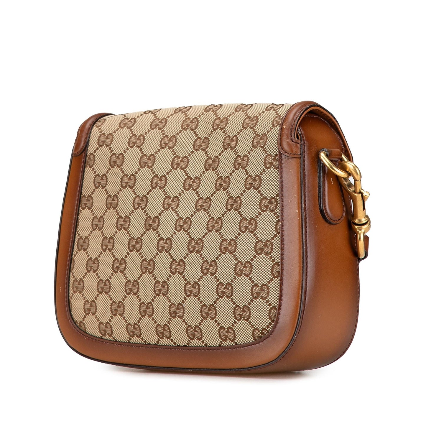 Gucci GG Lady Web Canvas Calf Brown Medium Crossbody Bag