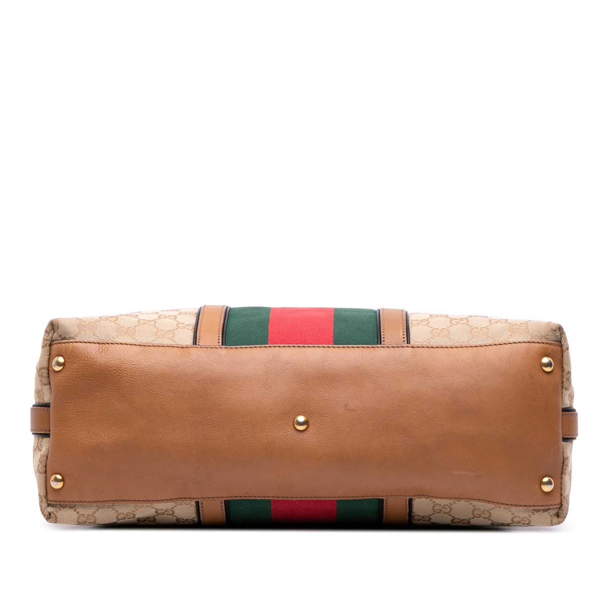 Gucci GG Rania Canvas Medium Top Handle Travel Bag