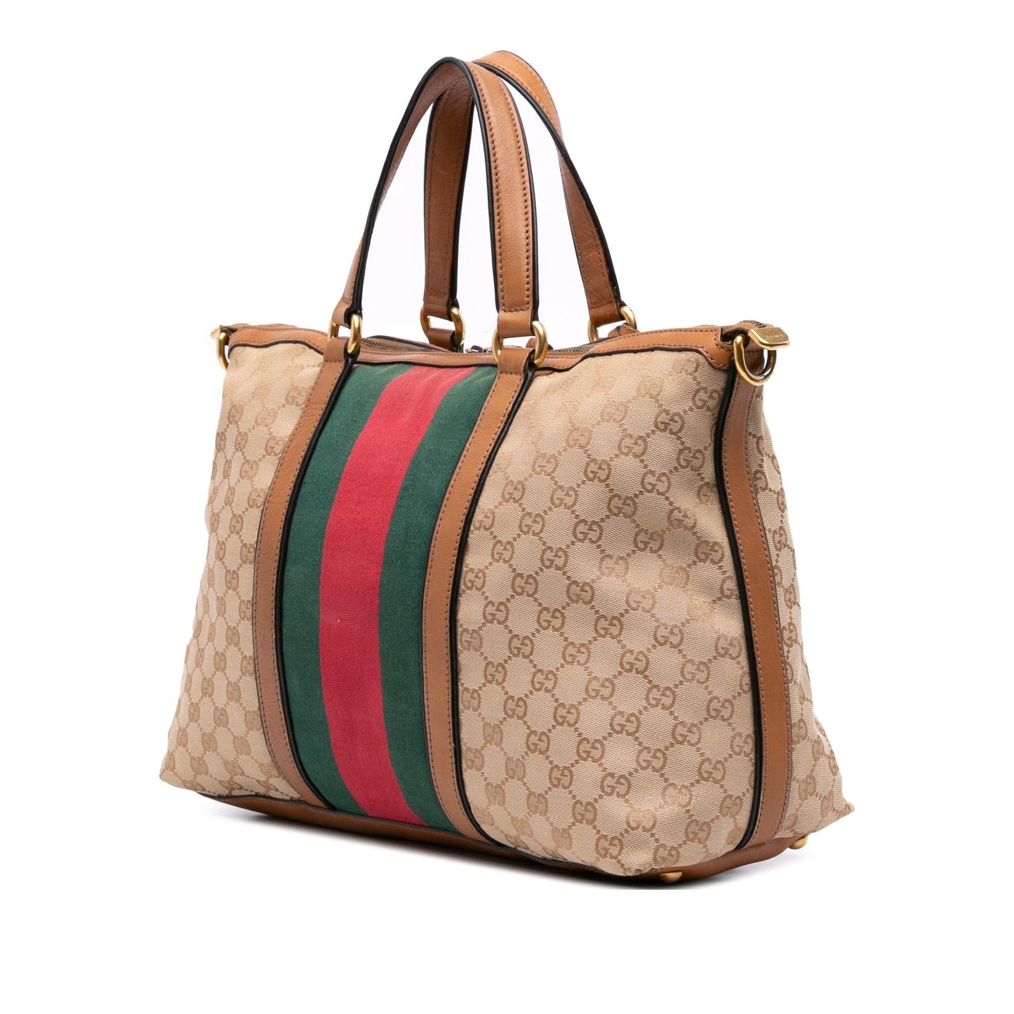 Gucci GG Rania Canvas Medium Top Handle Travel Bag