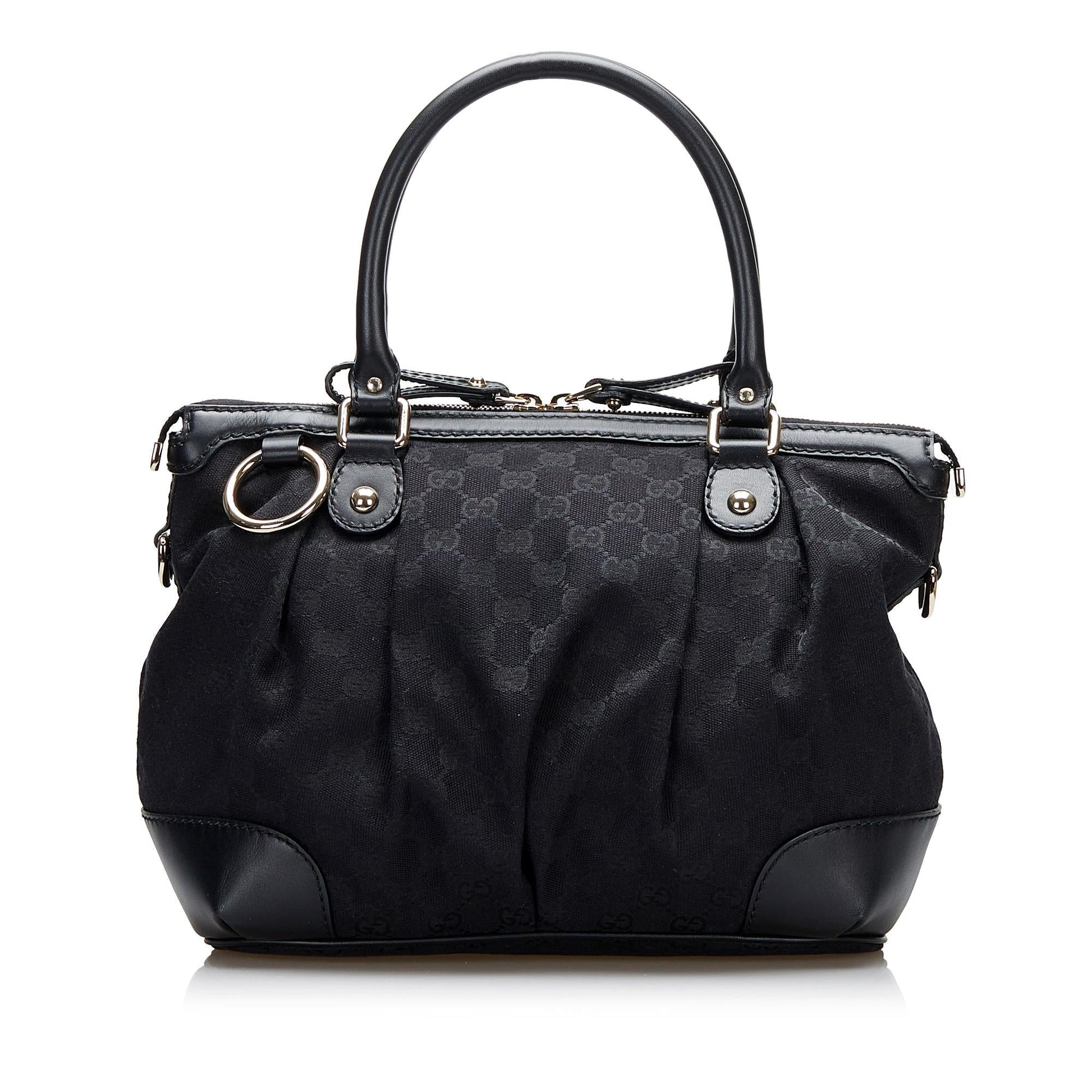 Gucci GG Sukey SHG-jijx71 Canvas Black Medium Satchel Bag