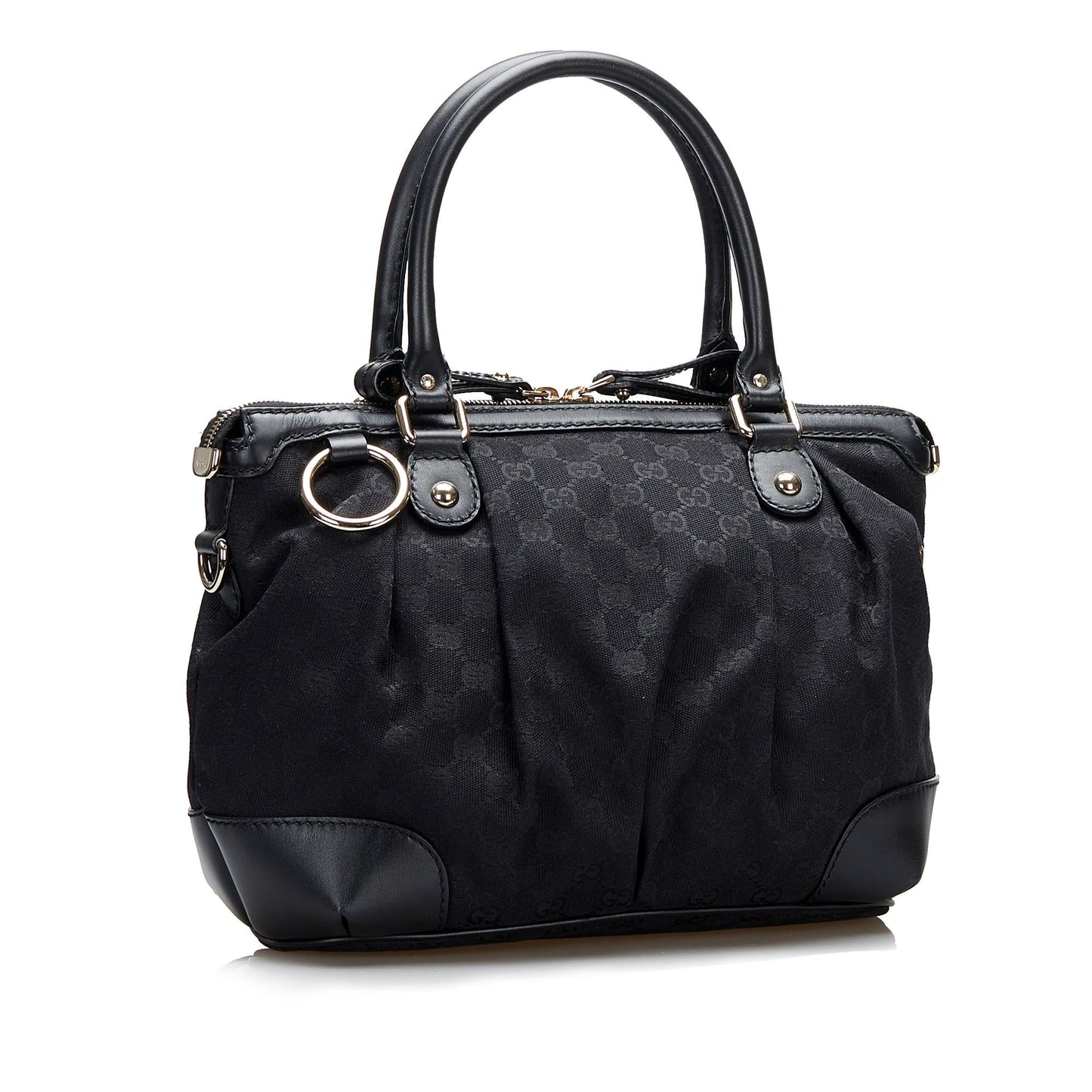 Gucci GG Sukey SHG-jijx71 Canvas Black Medium Satchel Bag