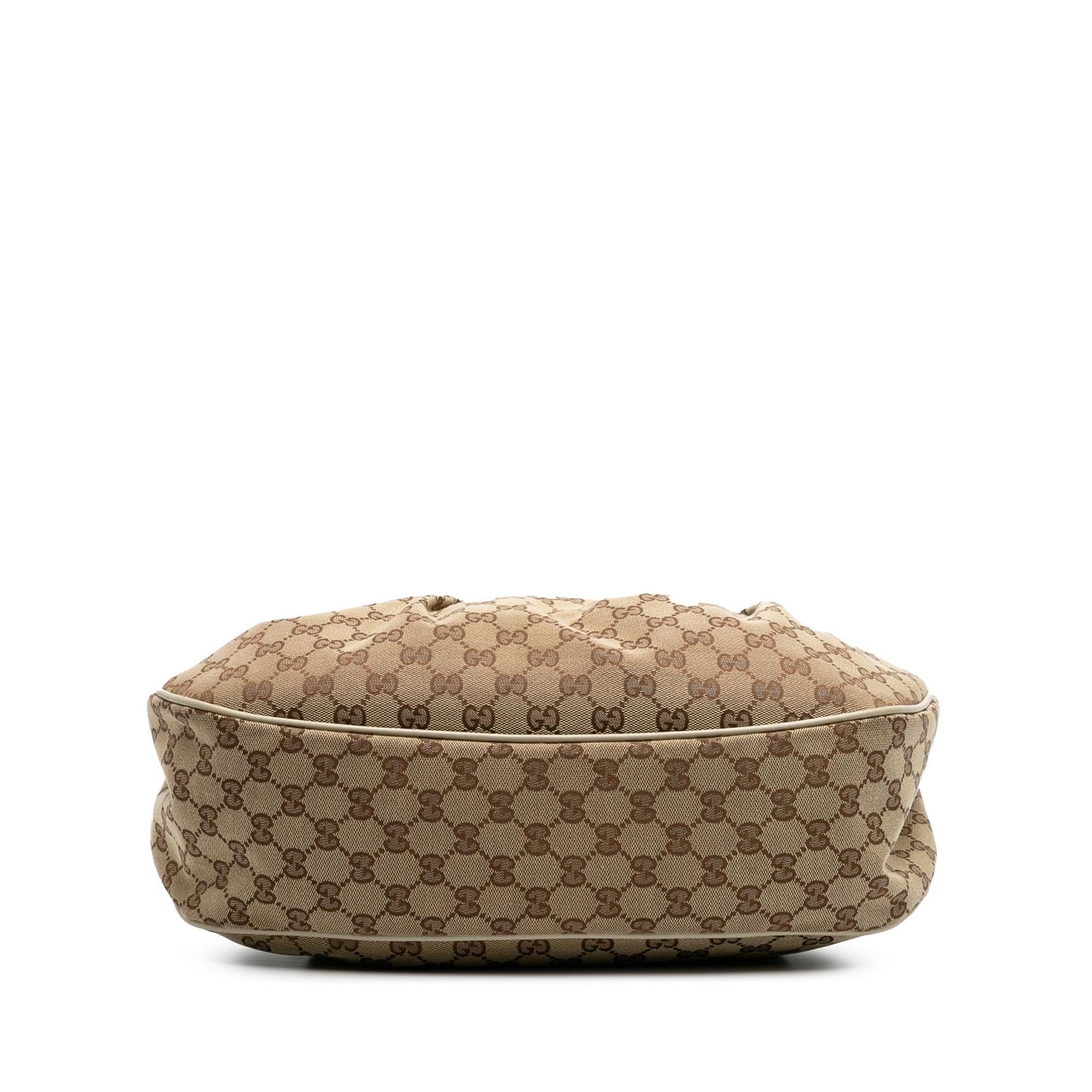 Gucci GG Sukey Canvas Calf White Brown Shoulder Bag