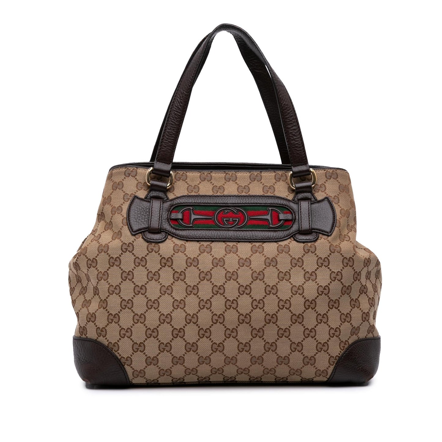 Gucci GG Web Dressage Canvas Medium Tote Bag