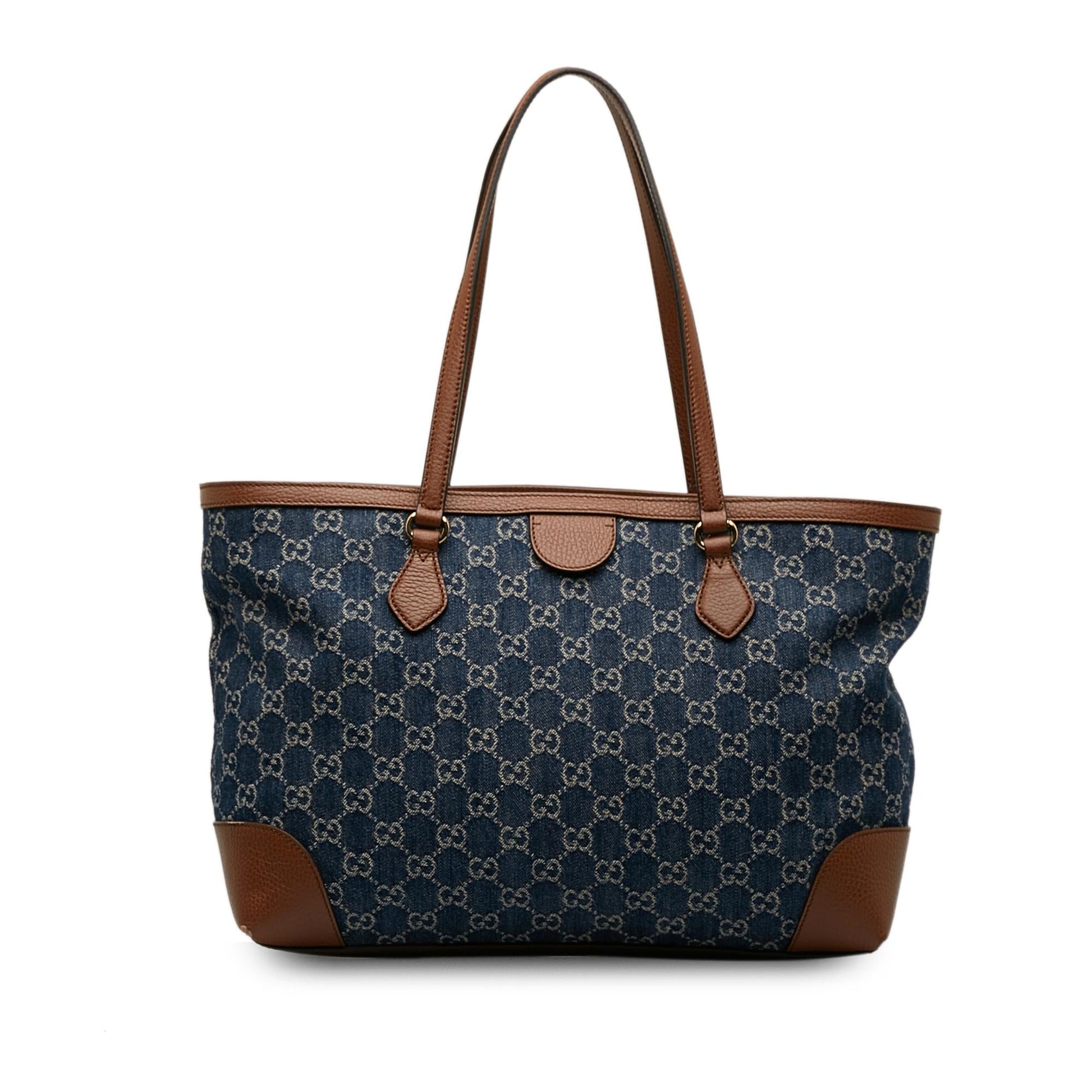 Gucci GG Ophidia Shopping SHG-TjQd49 Denim Blue Medium Tote Bag