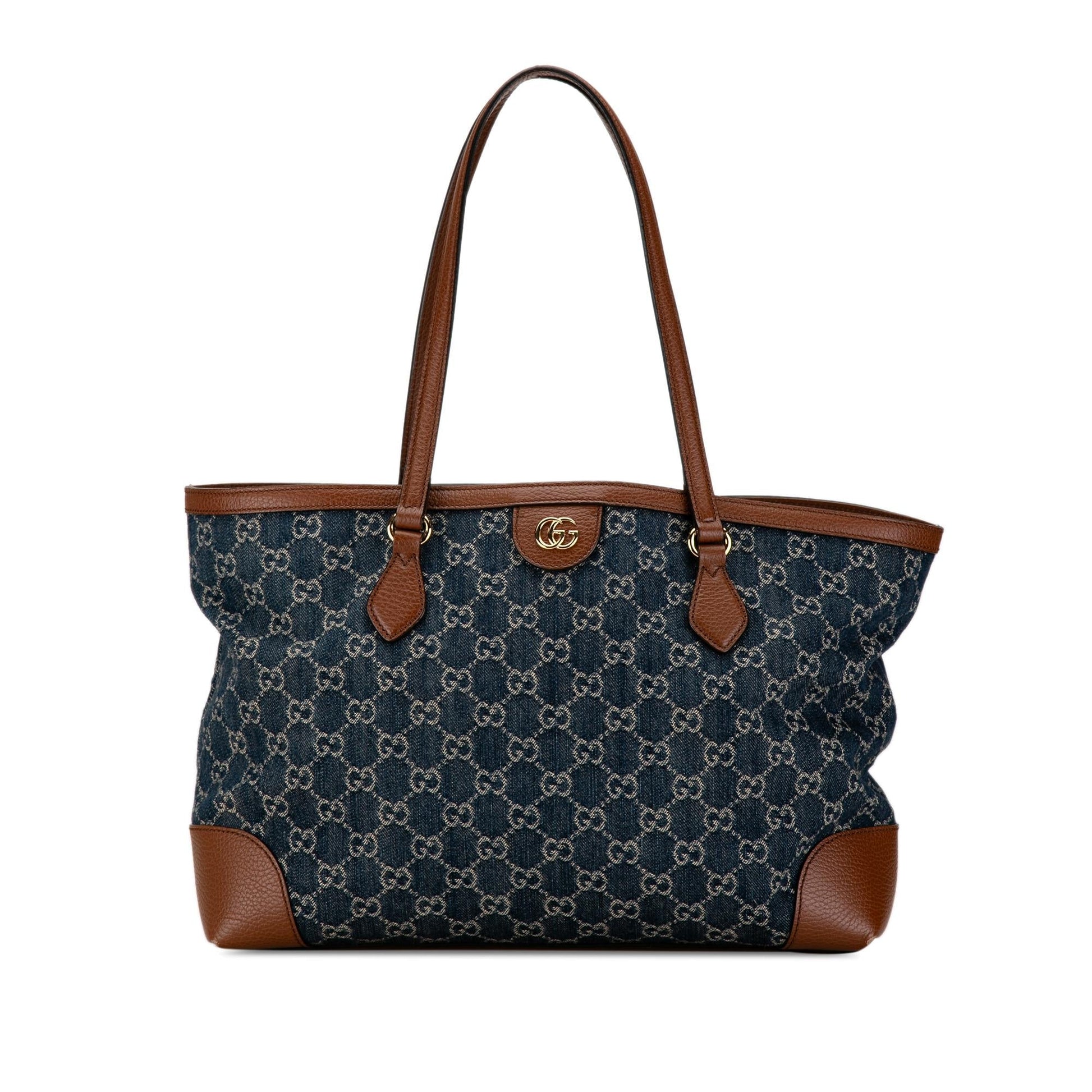 Gucci GG Ophidia Shopping SHG-qnGa5Q Denim Calf Blue Medium Tote Bag