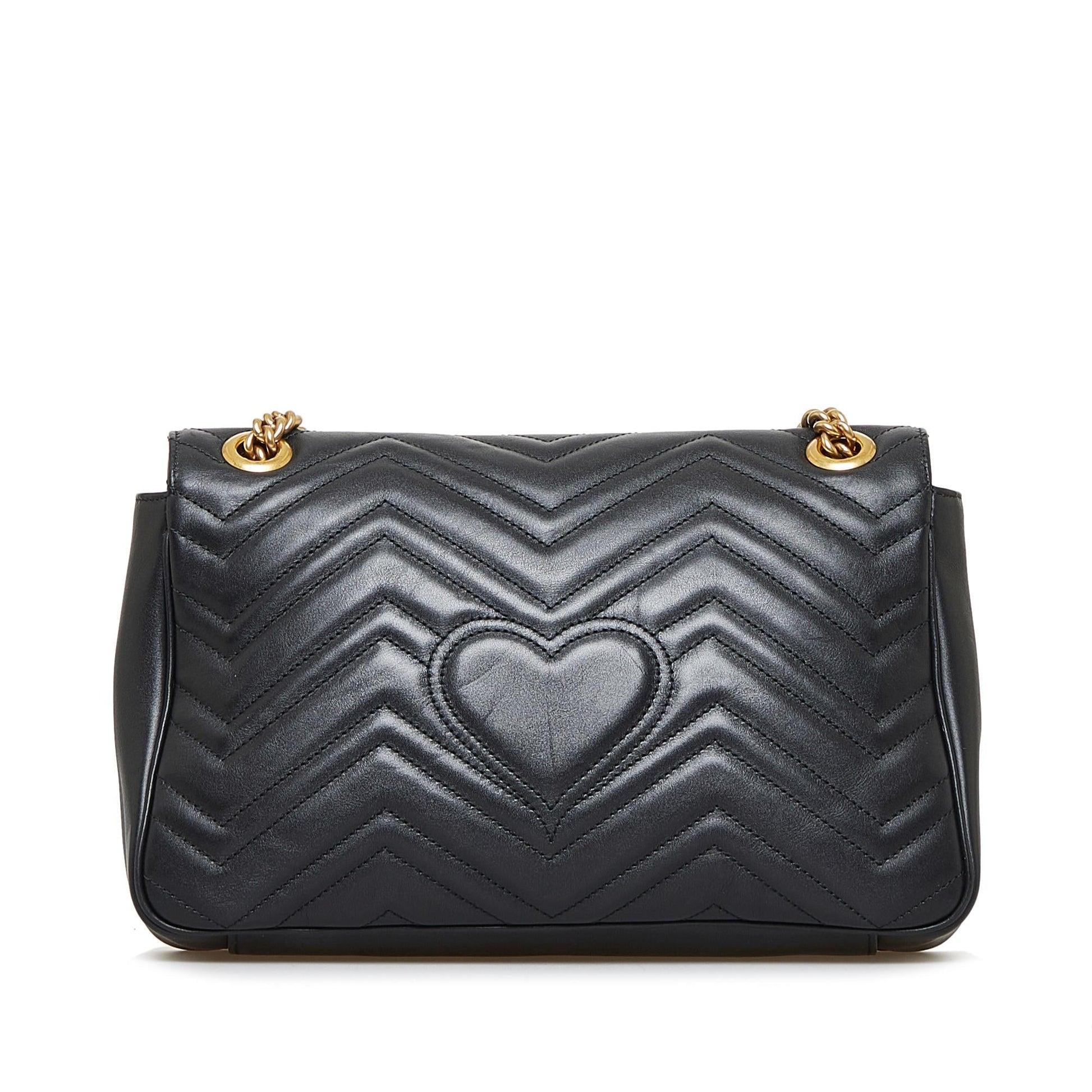 Gucci GG Marmont SHG-A8Ntcs Calf Black Medium Crossbody Bag