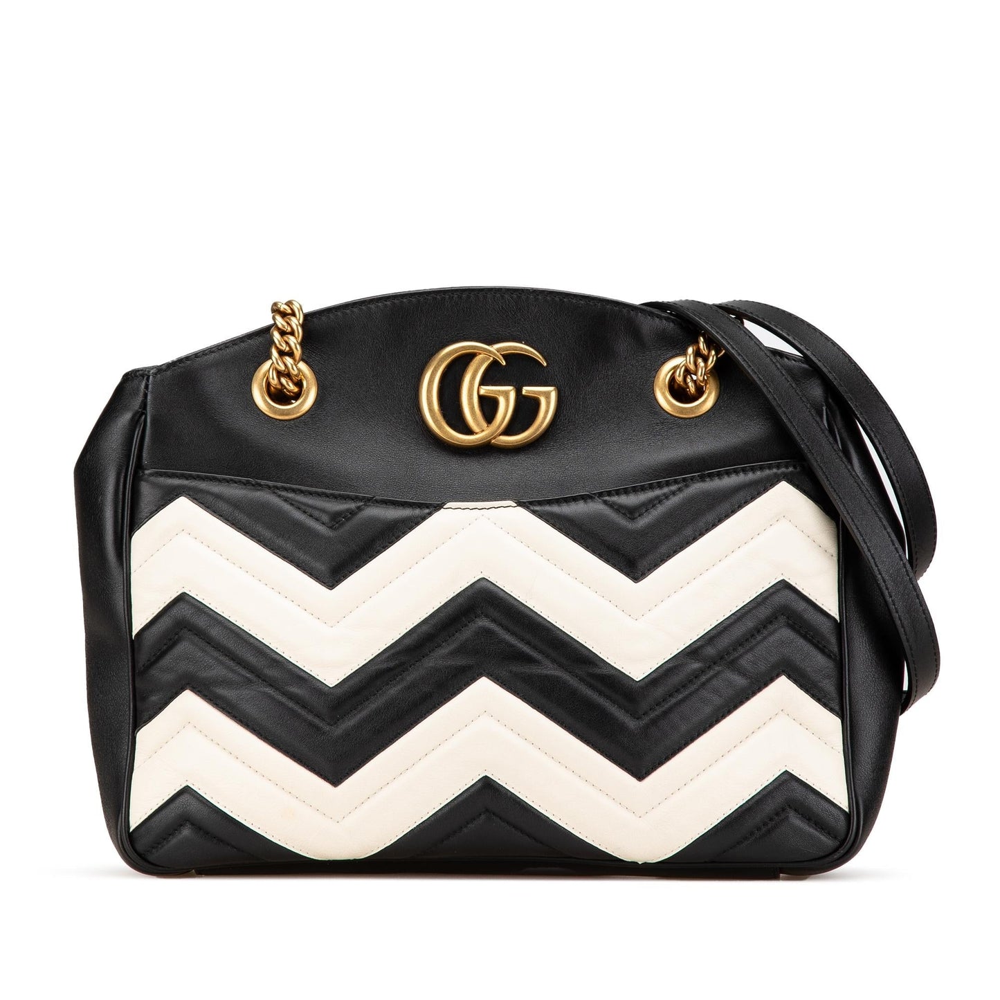 Gucci GG Marmont Chain Matelasse Leather Calf Black Shoulder Bag