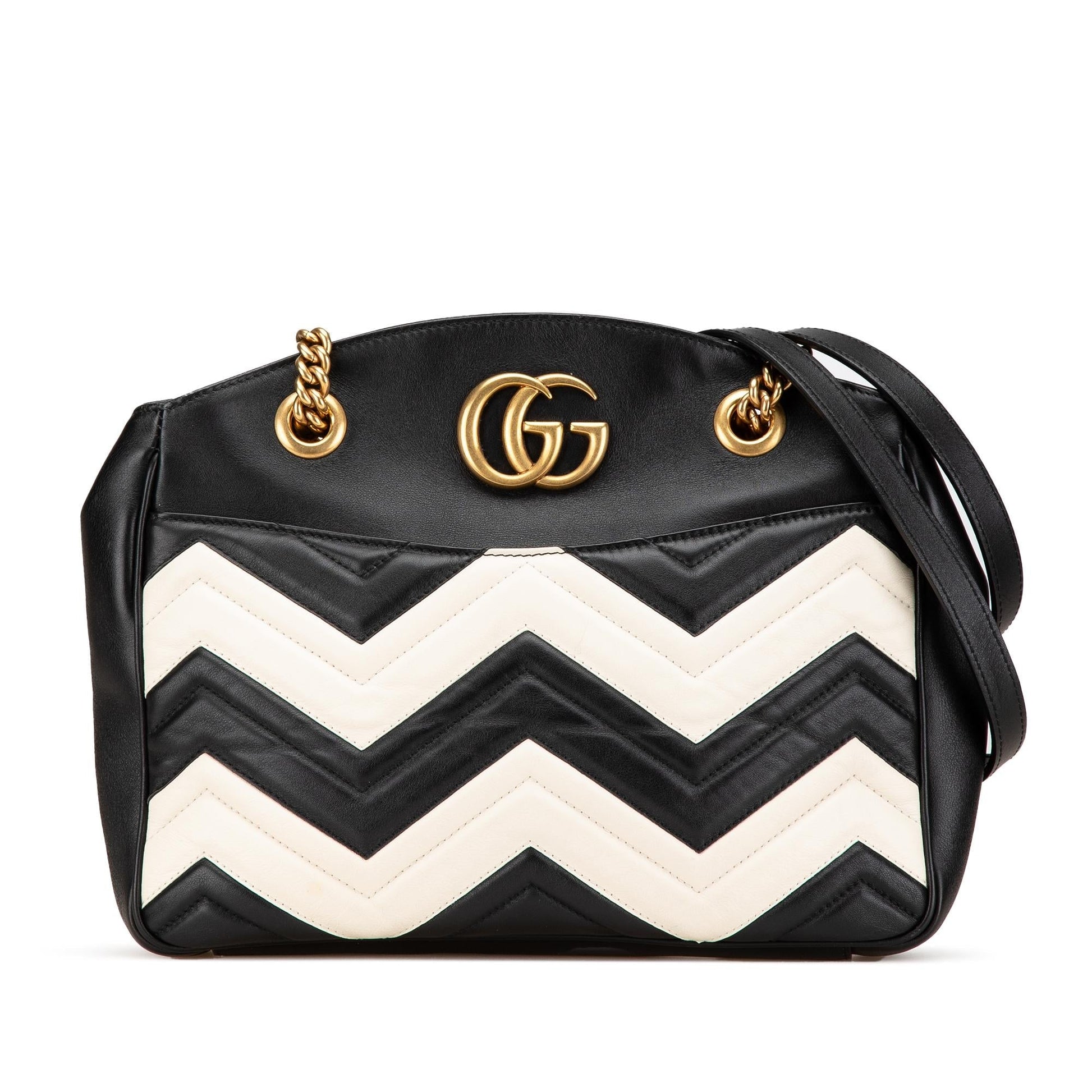 Gucci GG Marmont Chain Matelasse Leather Calf Black Shoulder Bag