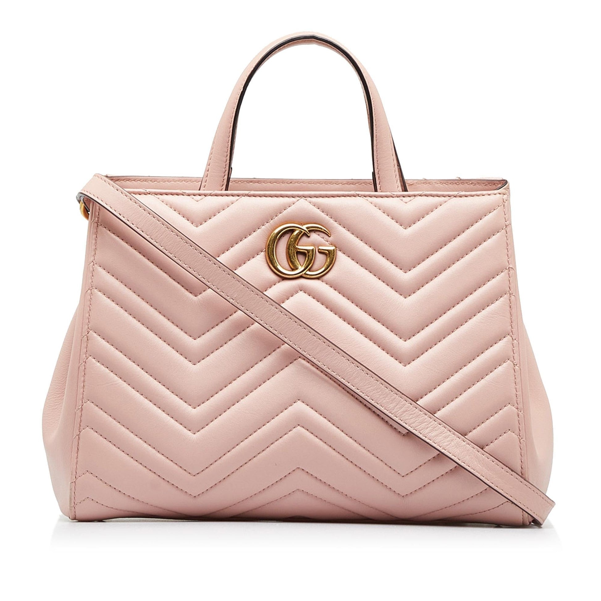 Gucci GG Marmont SHG-ogkbtd Matelasse Calf Pink Medium Tote Bag