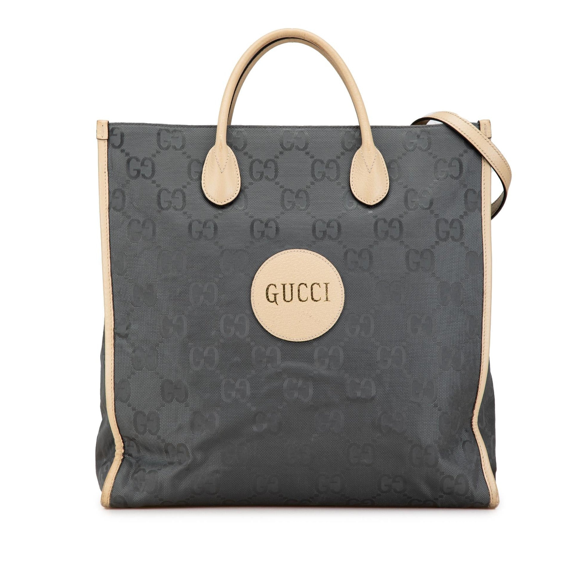Gucci GG Off Grid Convertible Nylon Grey Medium Tote Bag