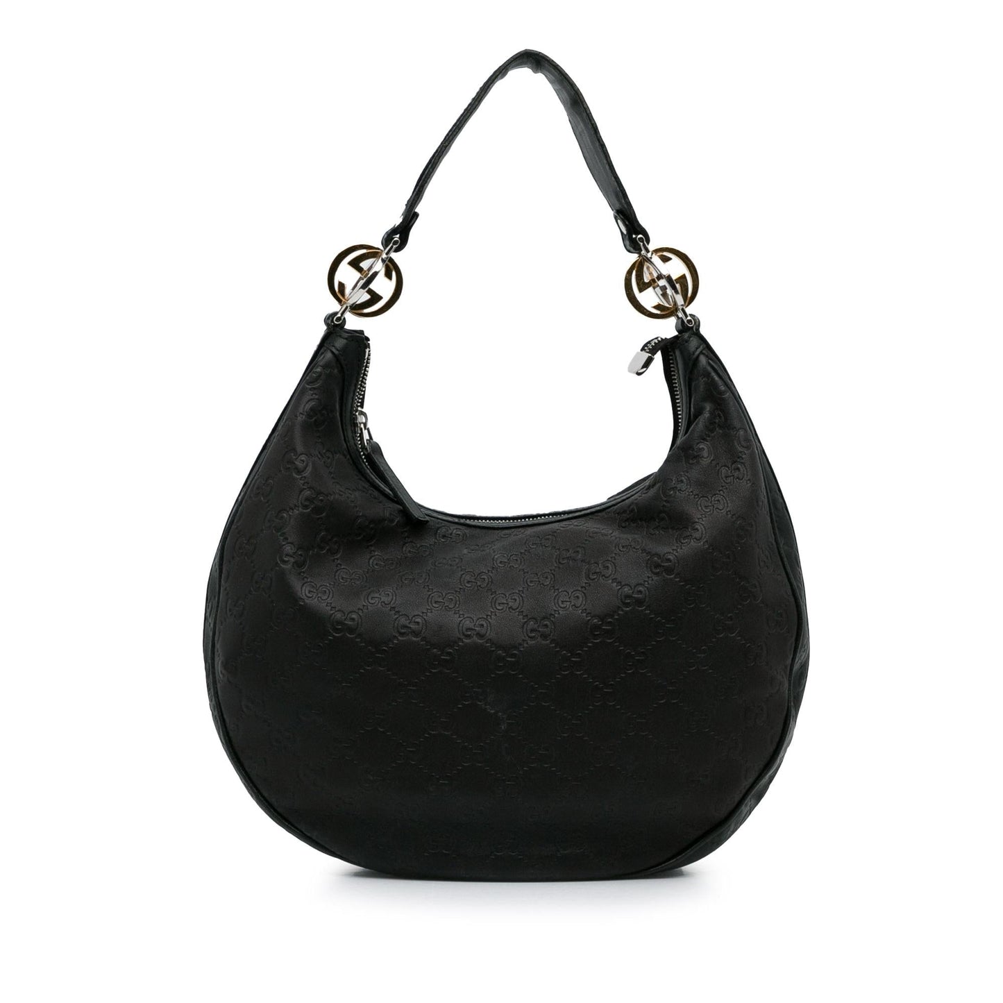 Gucci GG Signature Twins SHG-RmbMFm Calf Black Medium Shoulder Bag