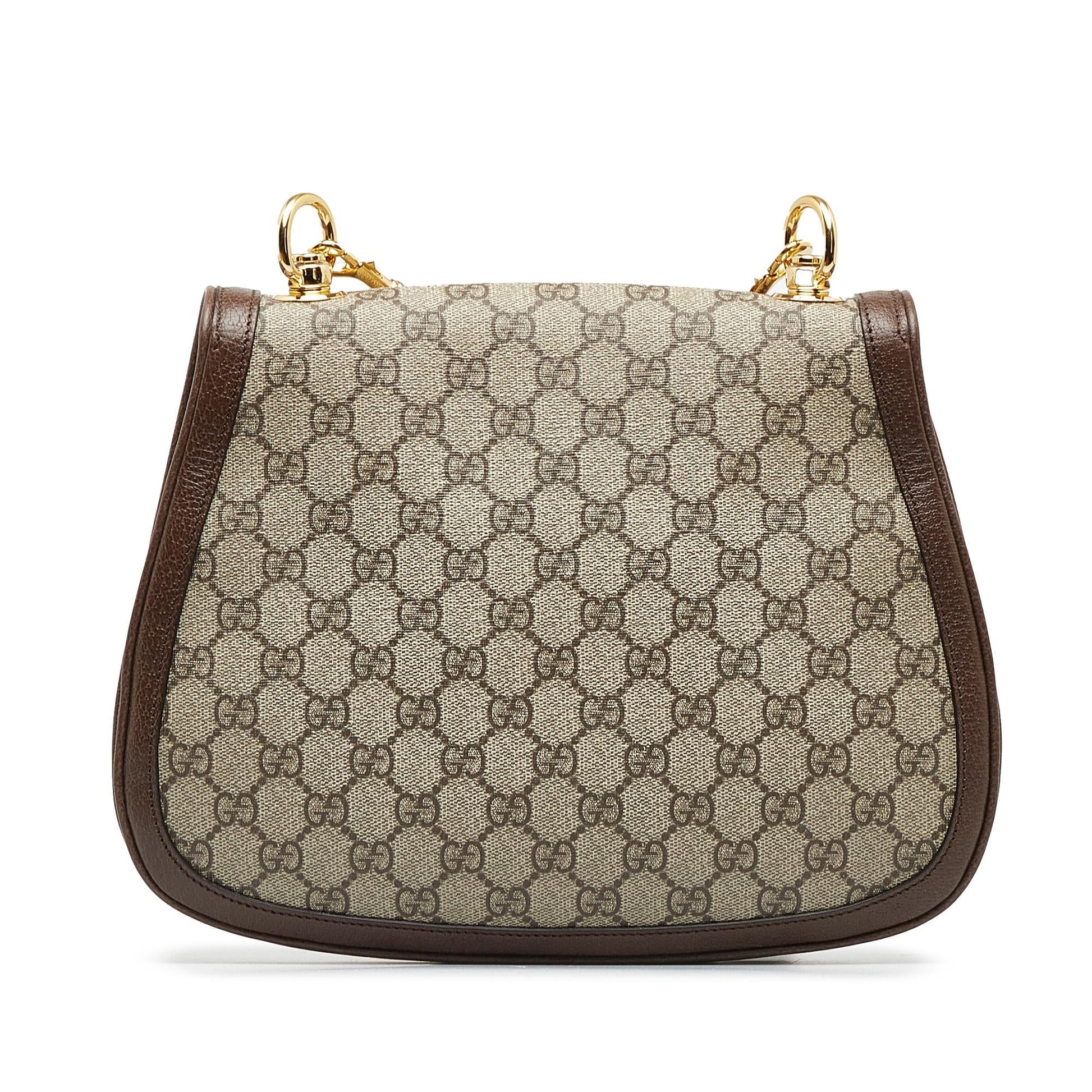 Gucci GG Supreme Blondie SHG-sWmp90 Canvas Calf Brown Medium Crossbody Bag