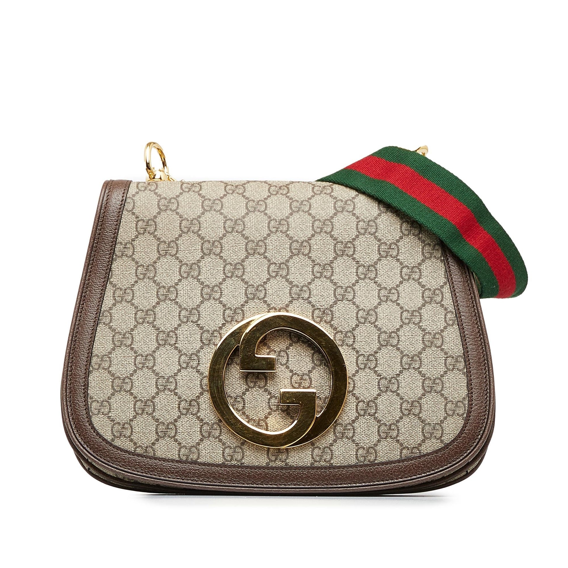 Gucci GG Supreme Blondie SHG-sWmp90 Canvas Calf Brown Medium Crossbody Bag