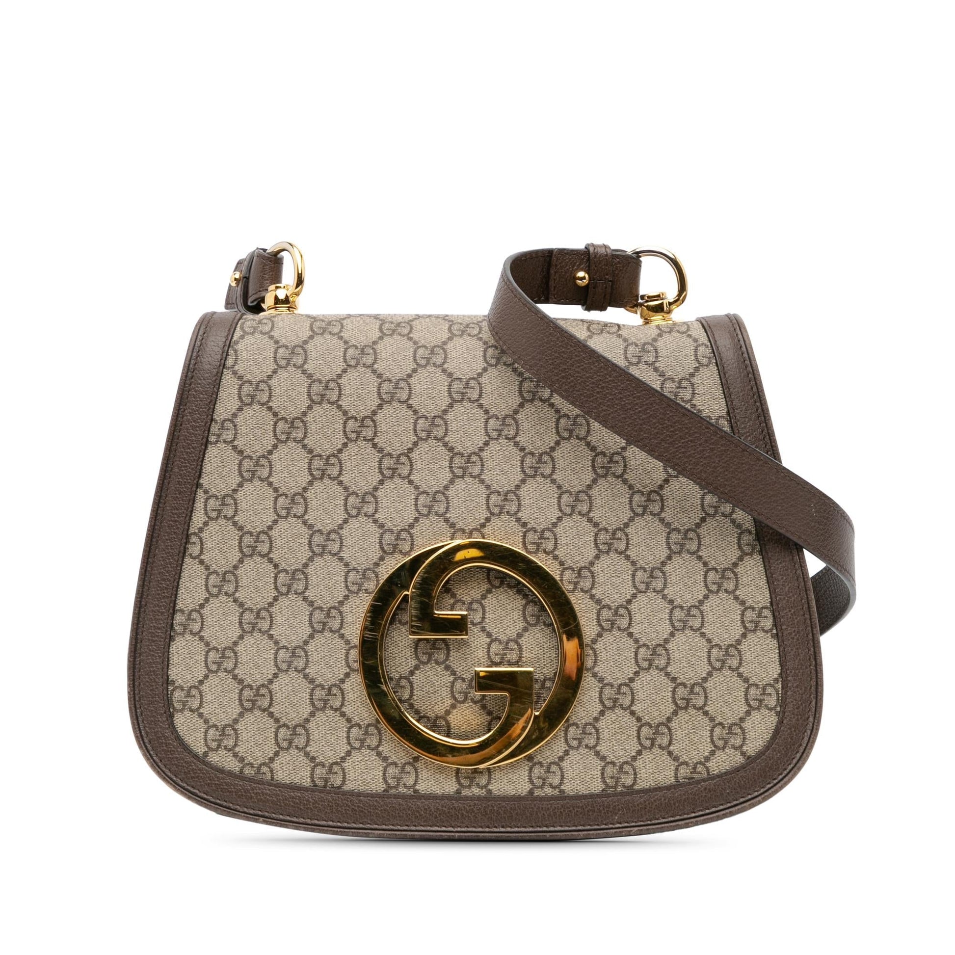 Gucci GG Supreme Blondie Canvas Calf Brown Medium Crossbody Bag Crossbody 2