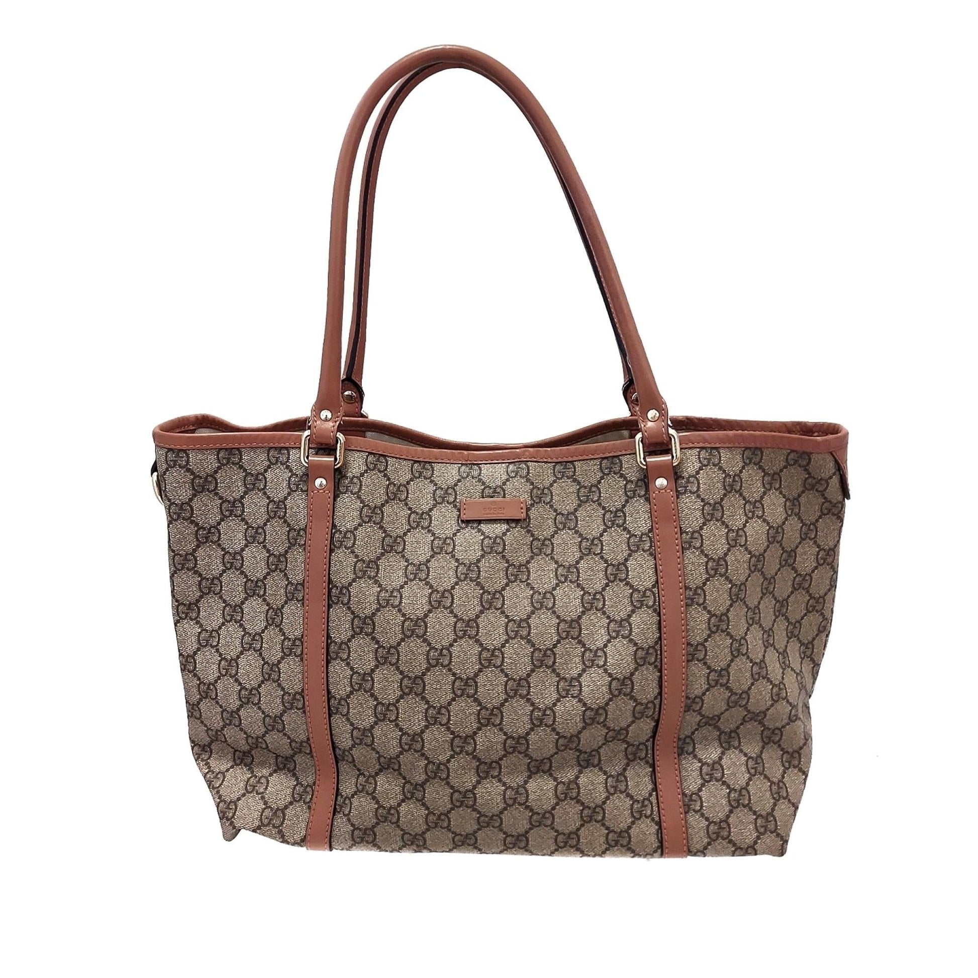 Gucci GG Supreme Joy SHG-kILUcy Canvas Calf Brown Medium Tote Bag