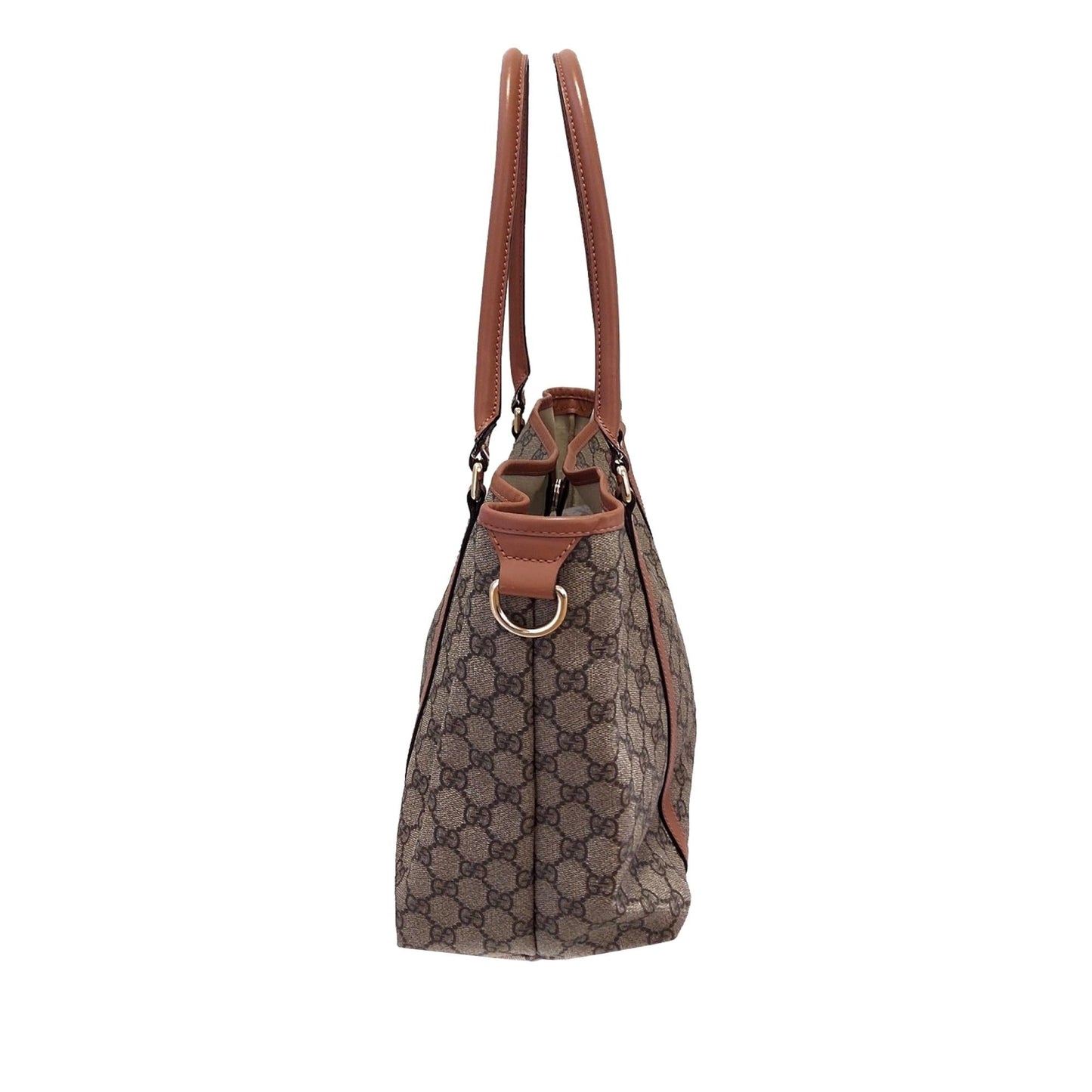Gucci GG Supreme Joy SHG-kILUcy Canvas Calf Brown Medium Tote Bag