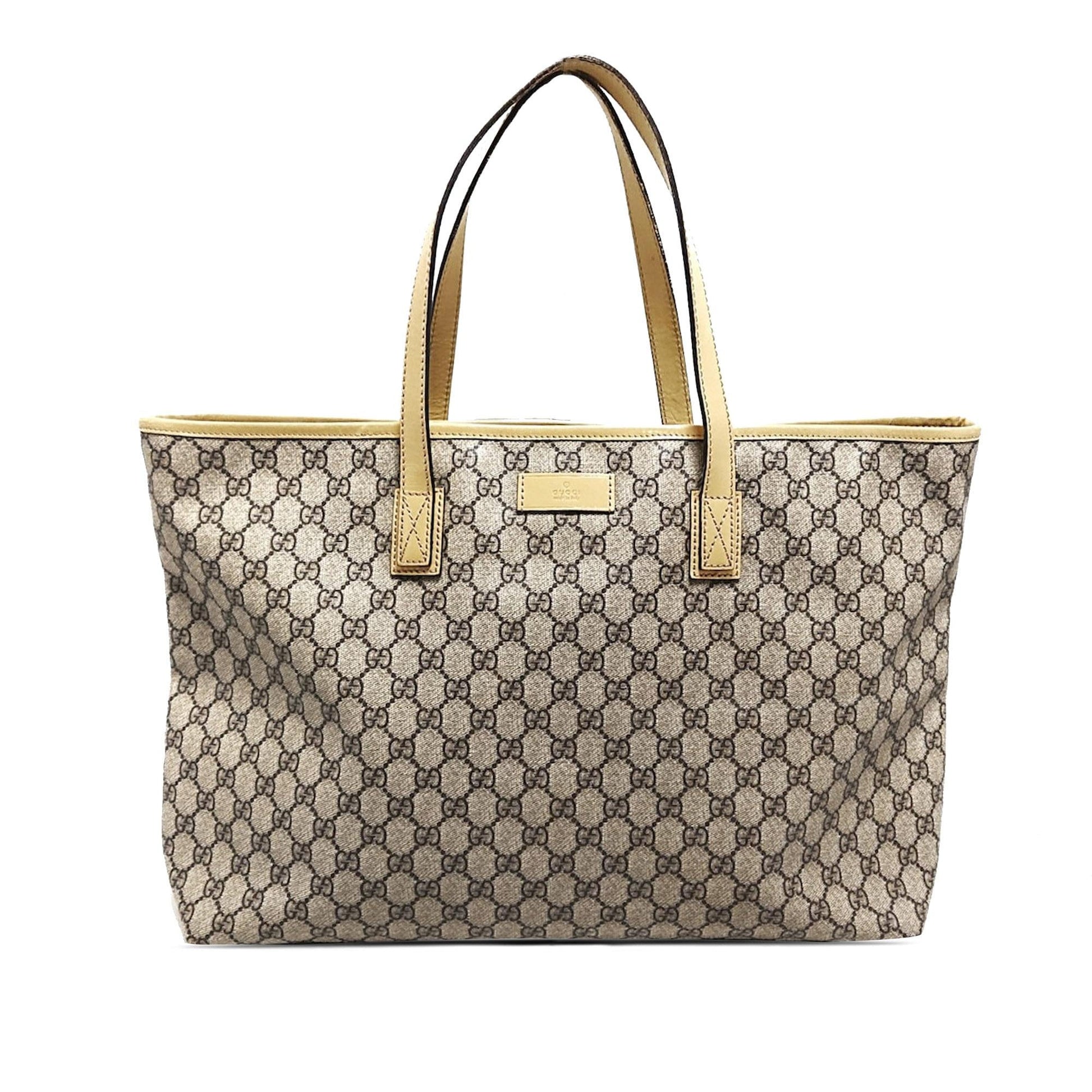 Gucci GG Supreme Joy SHG-OBHtyF Canvas Calf Brown Medium Tote Bag