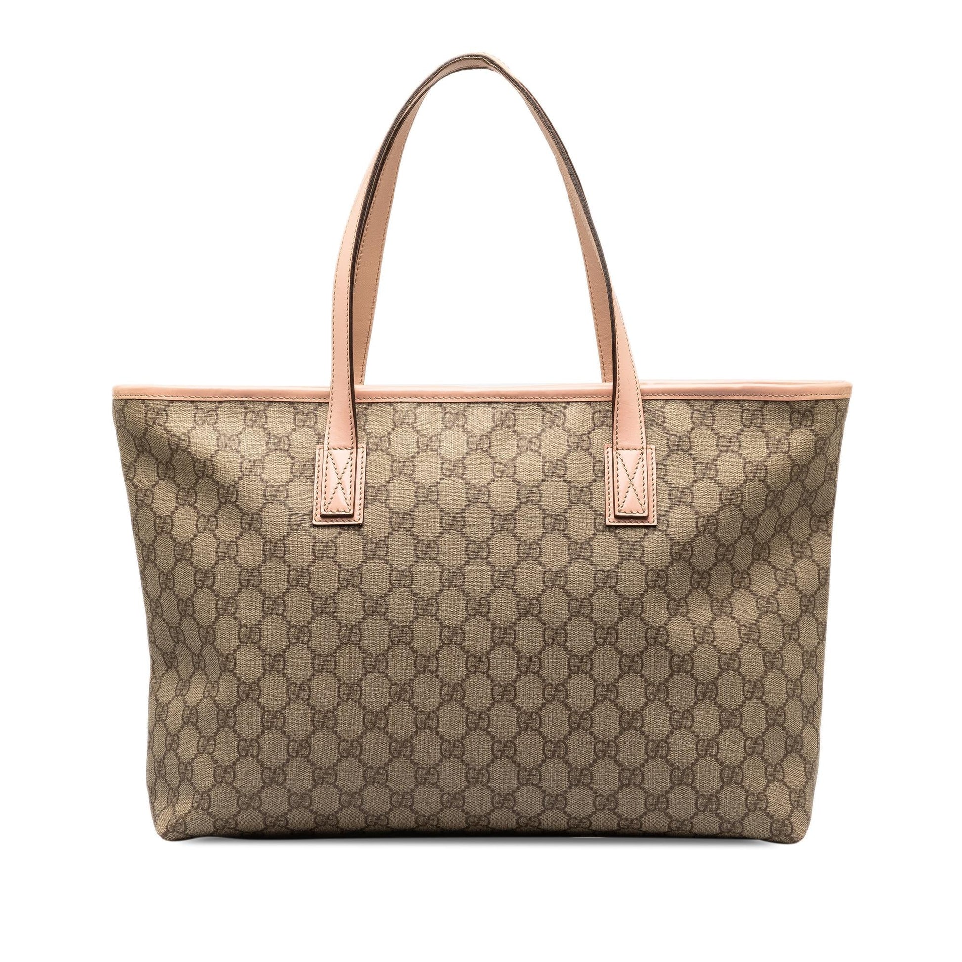 Gucci GG Supreme Joy SHG-QNdsec Canvas Calf Brown Medium Tote Bag