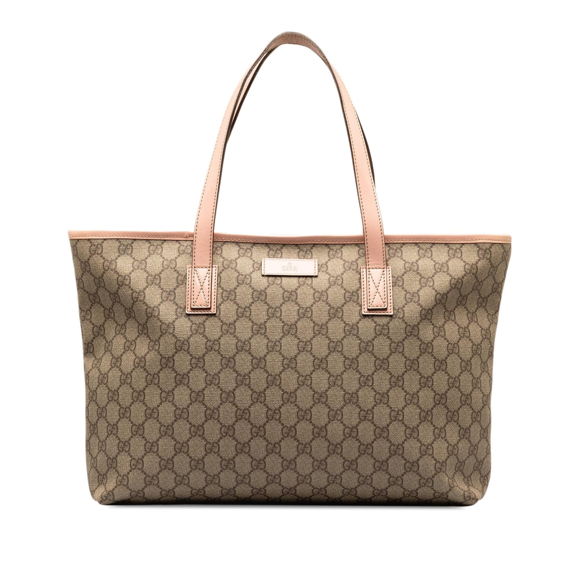 Gucci GG Supreme Joy SHG-QNdsec Canvas Calf Brown Medium Tote Bag