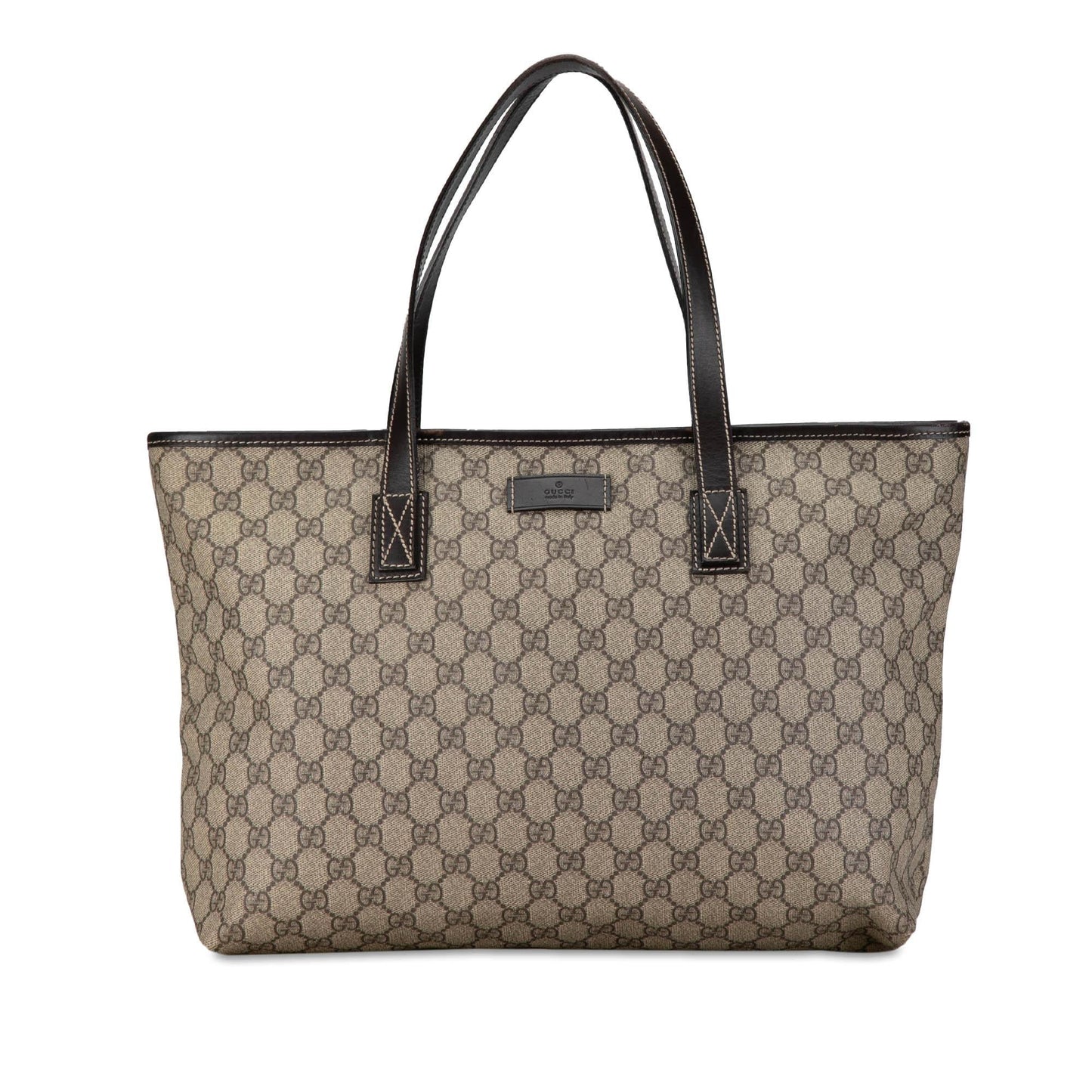 Gucci GG Supreme Joy SHG-7Nt9al Canvas Calf Brown Medium Tote Bag