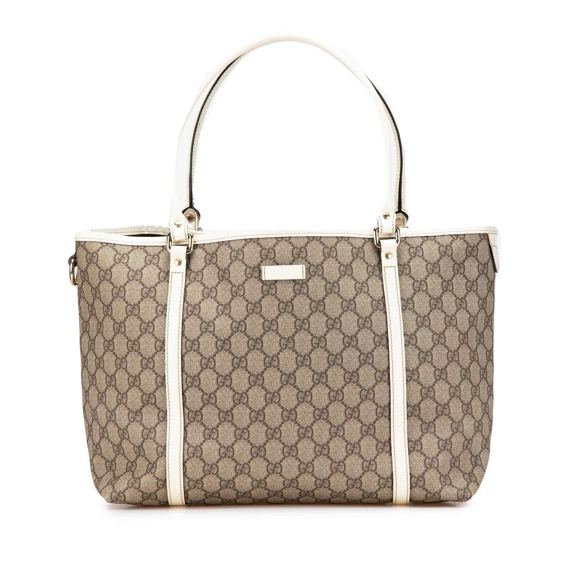 Gucci GG Supreme Joy Leather Canvas Patent Brown Tote Bag Joy Tote
