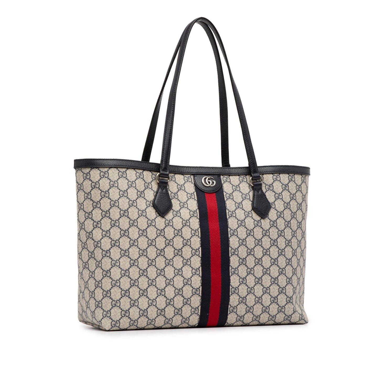 Gucci GG Supreme Ophidia SHG-j9t1ZS Canvas Calf Black Brown Tote Bag