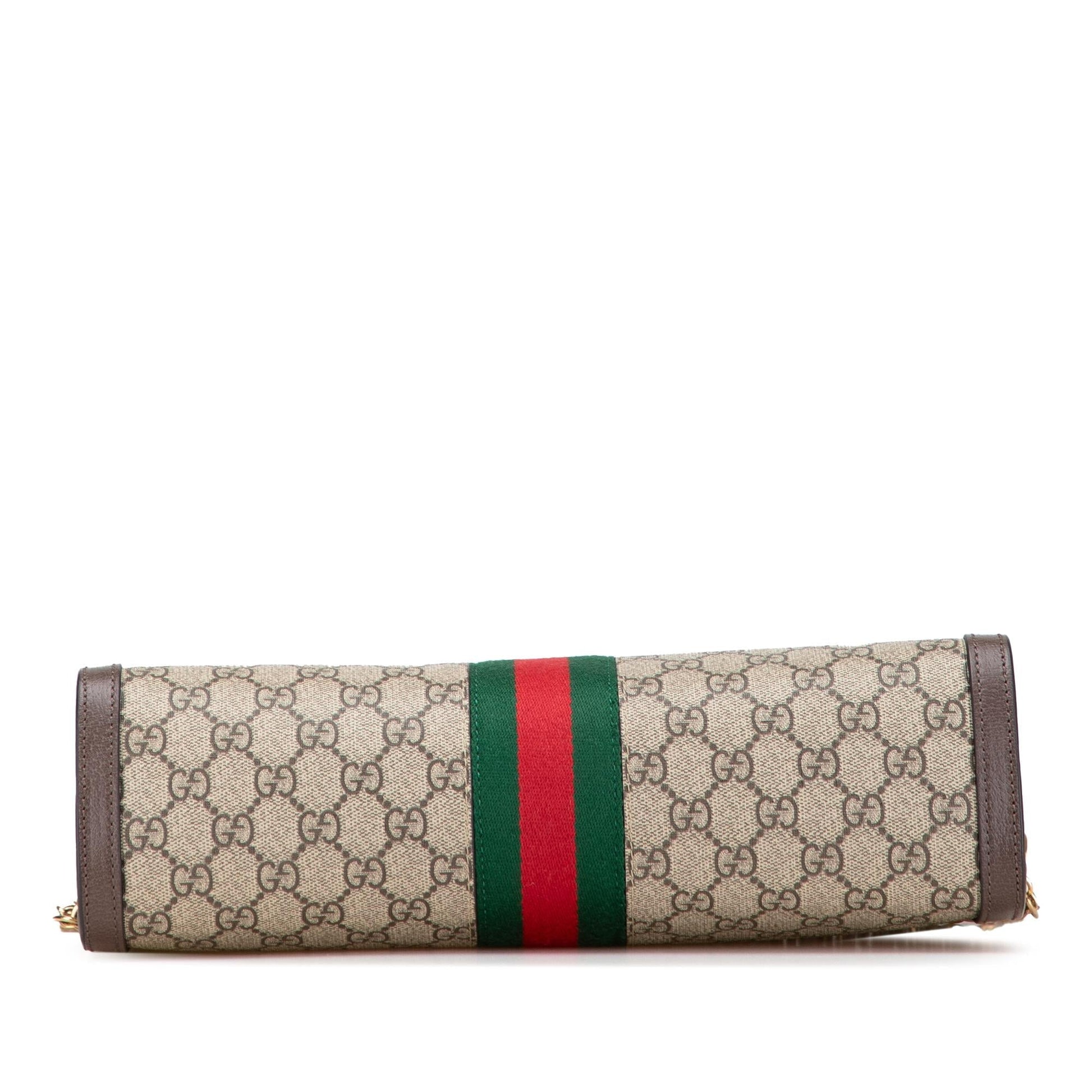 Gucci GG Supreme Ophidia Web Medium Chain Shoulder Bag