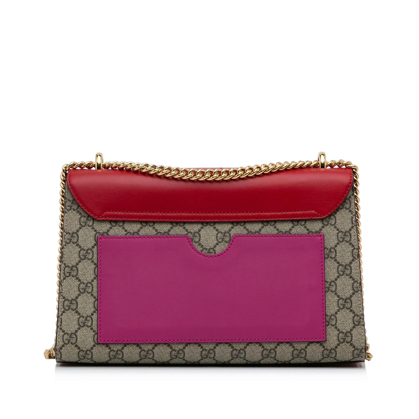 Gucci GG Supreme Padlock SHG-88VyD2 Canvas Calf Brown Red Shoulder Bag