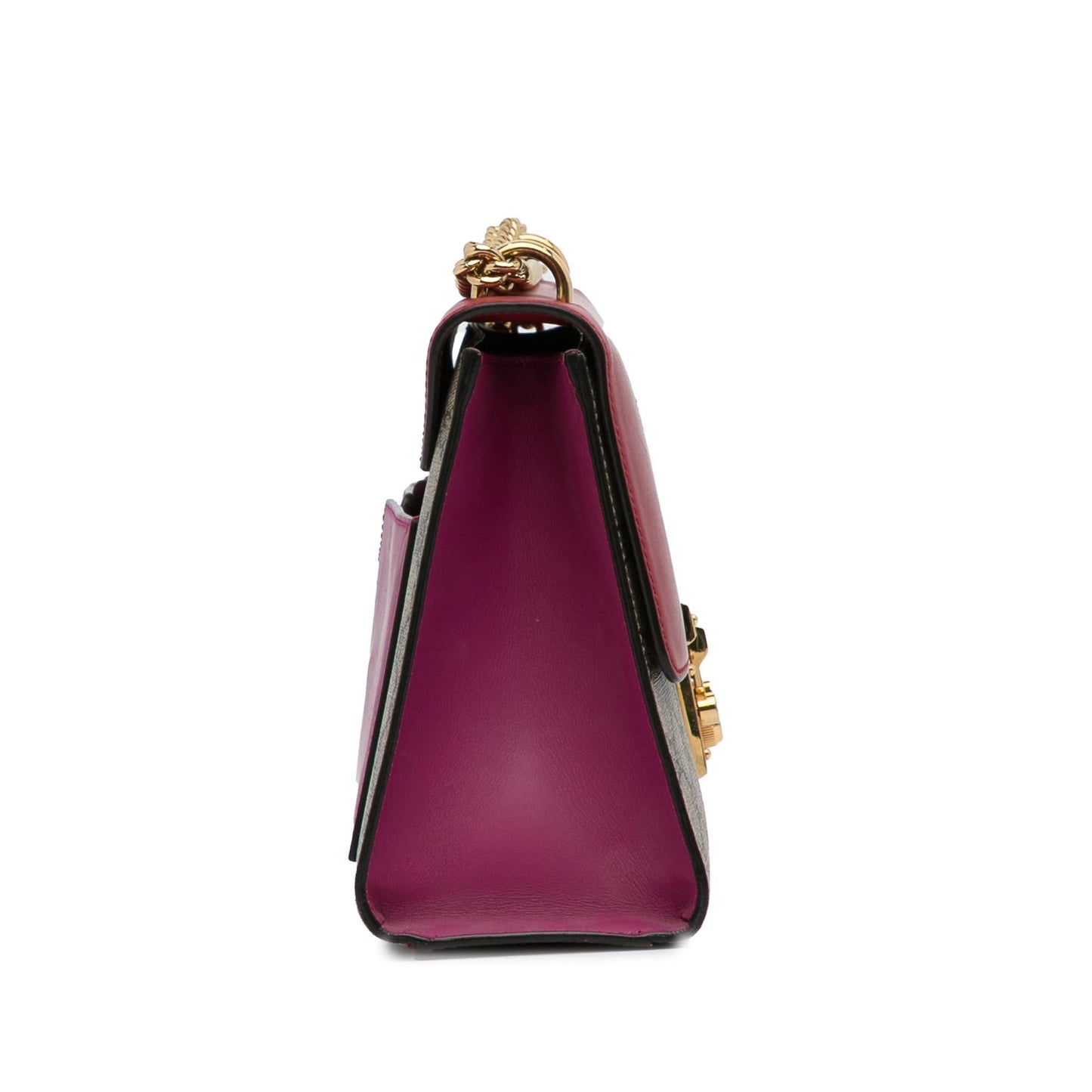 Gucci GG Supreme Padlock SHG-NsVRUv Canvas Calf Brown Red Shoulder Bag