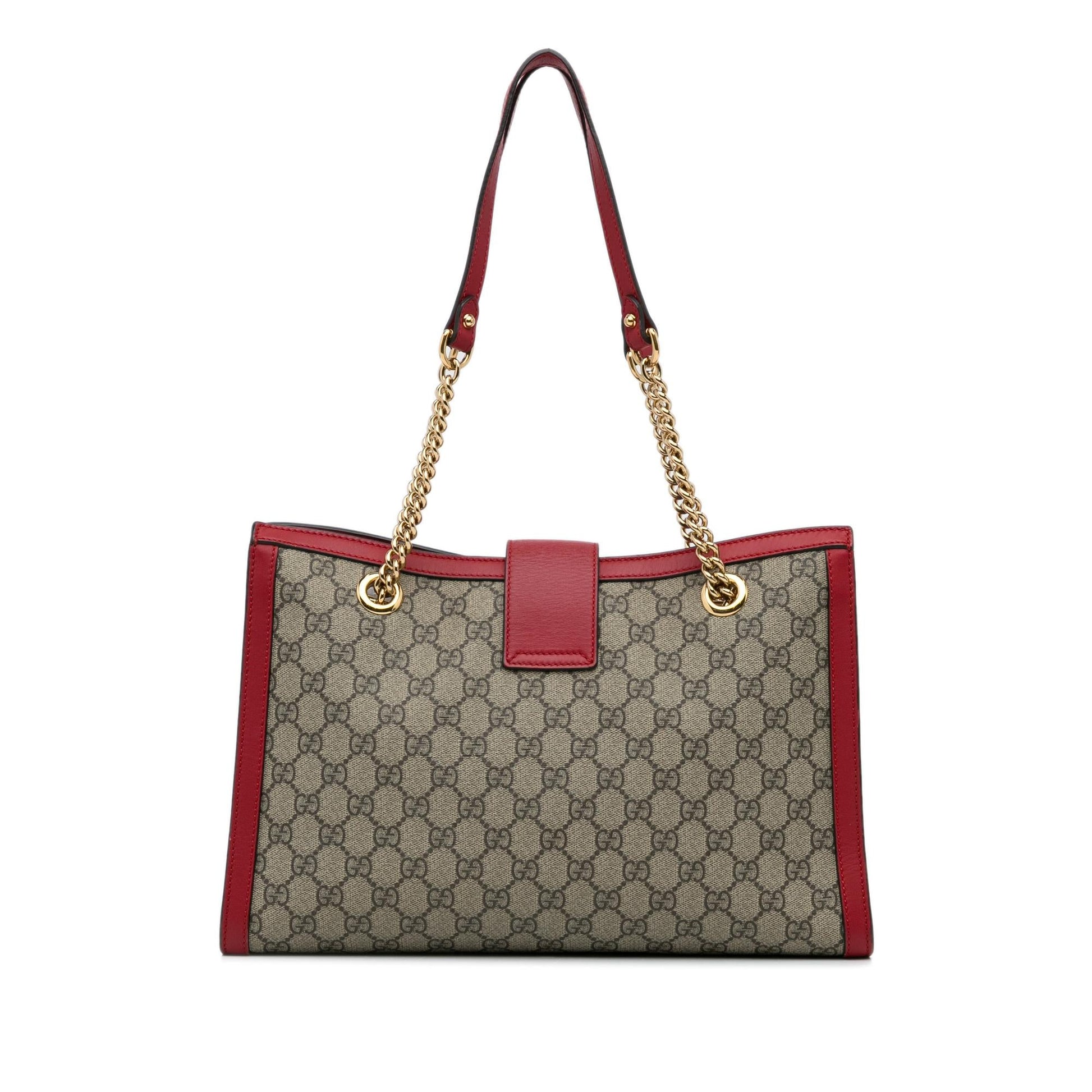 Gucci GG Supreme Padlock SHG-a8LoUy Canvas Brown Medium Tote Bag