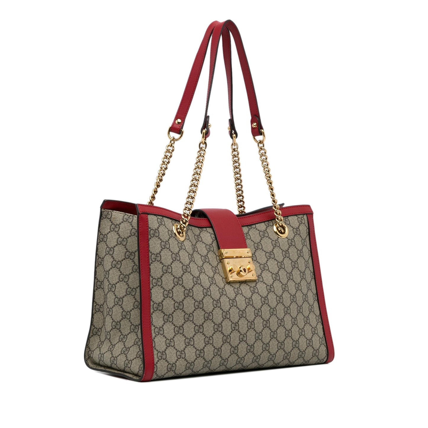 Gucci GG Supreme Padlock SHG-a8LoUy Canvas Brown Medium Tote Bag