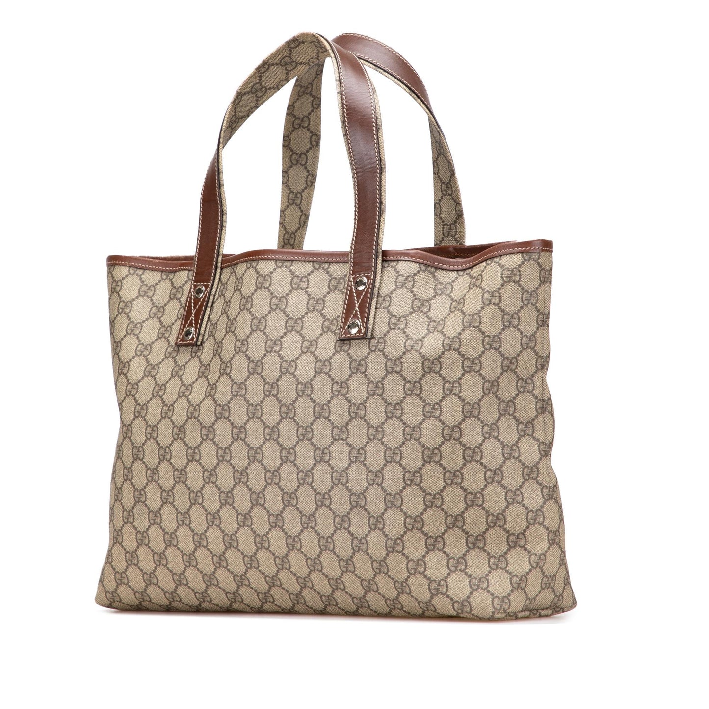 Gucci GG Supreme Web Loop Canvas Brown Medium Tote Bag Tote 2