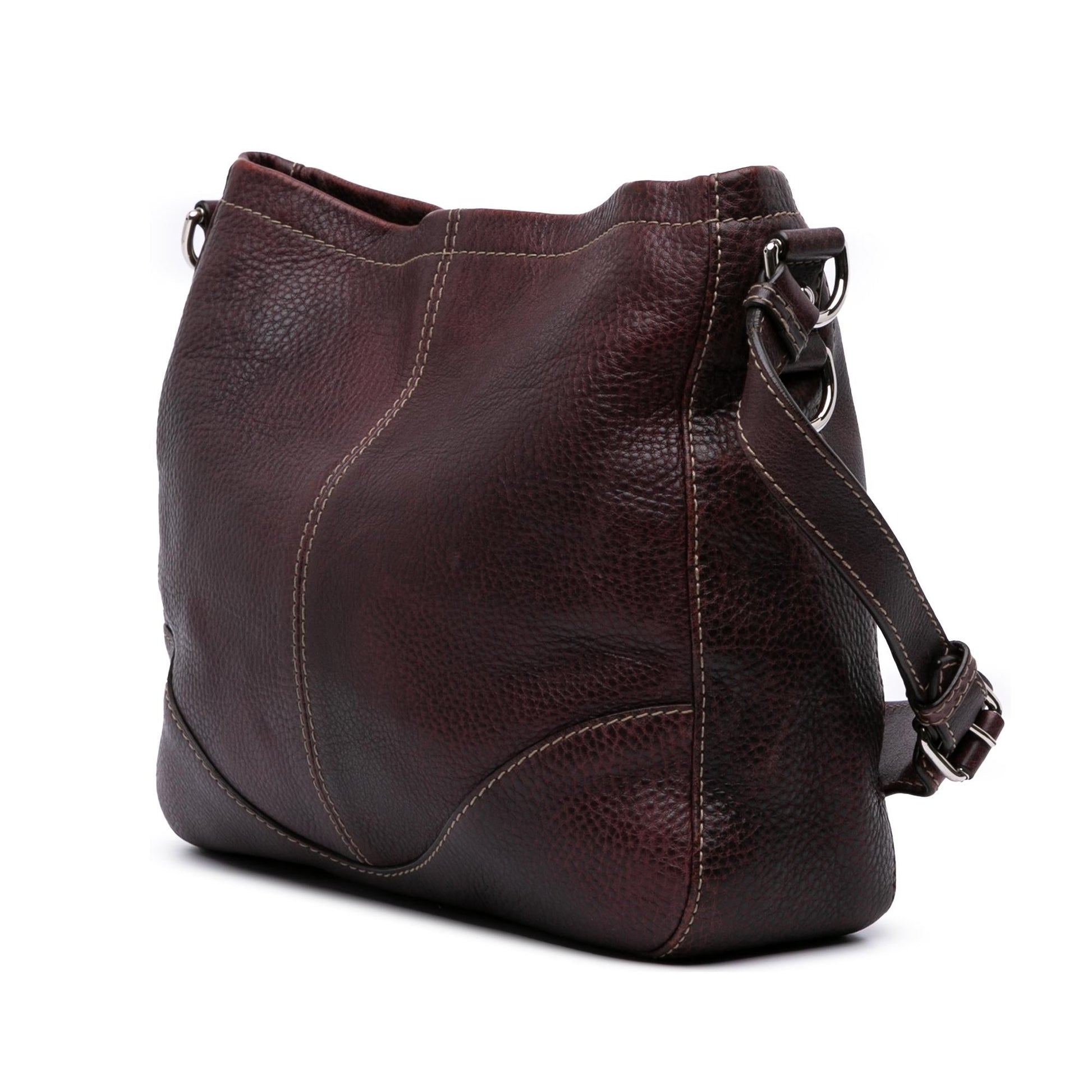 Gucci Grained Charlotte Calf Calfskin Brown Medium Crossbody Bag