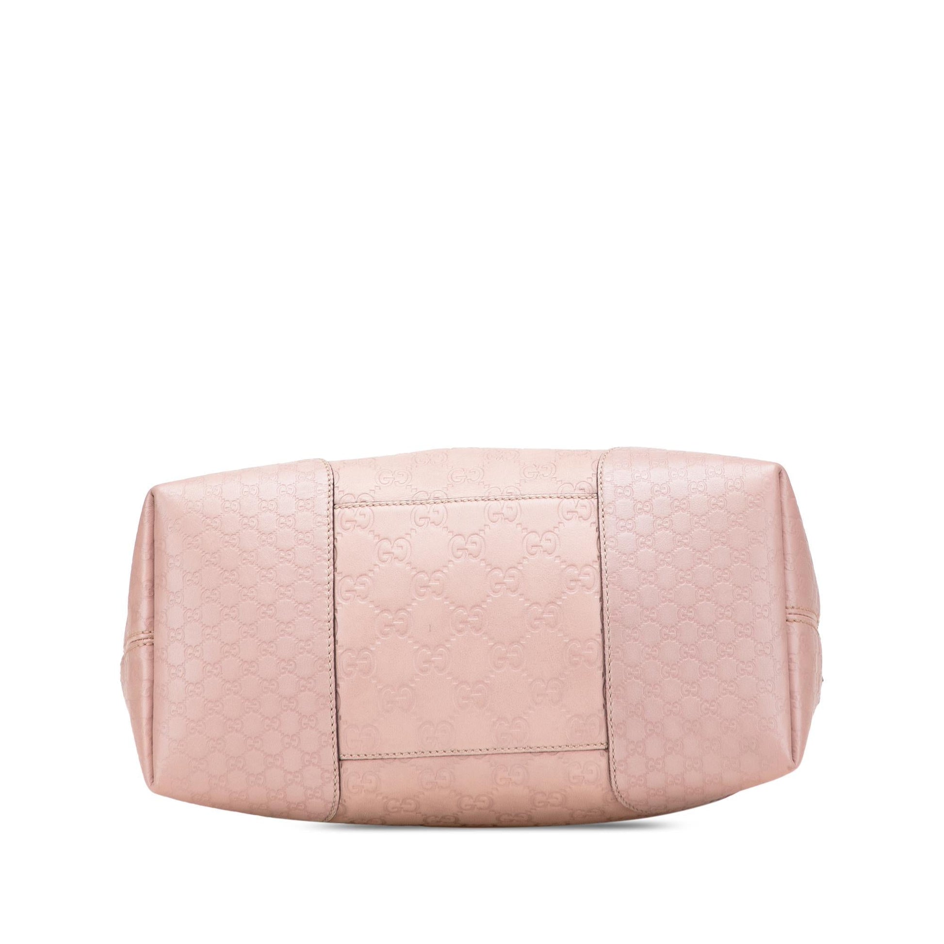 Gucci Guccissima Bree Fold Over Calf Pink Medium Tote Bag