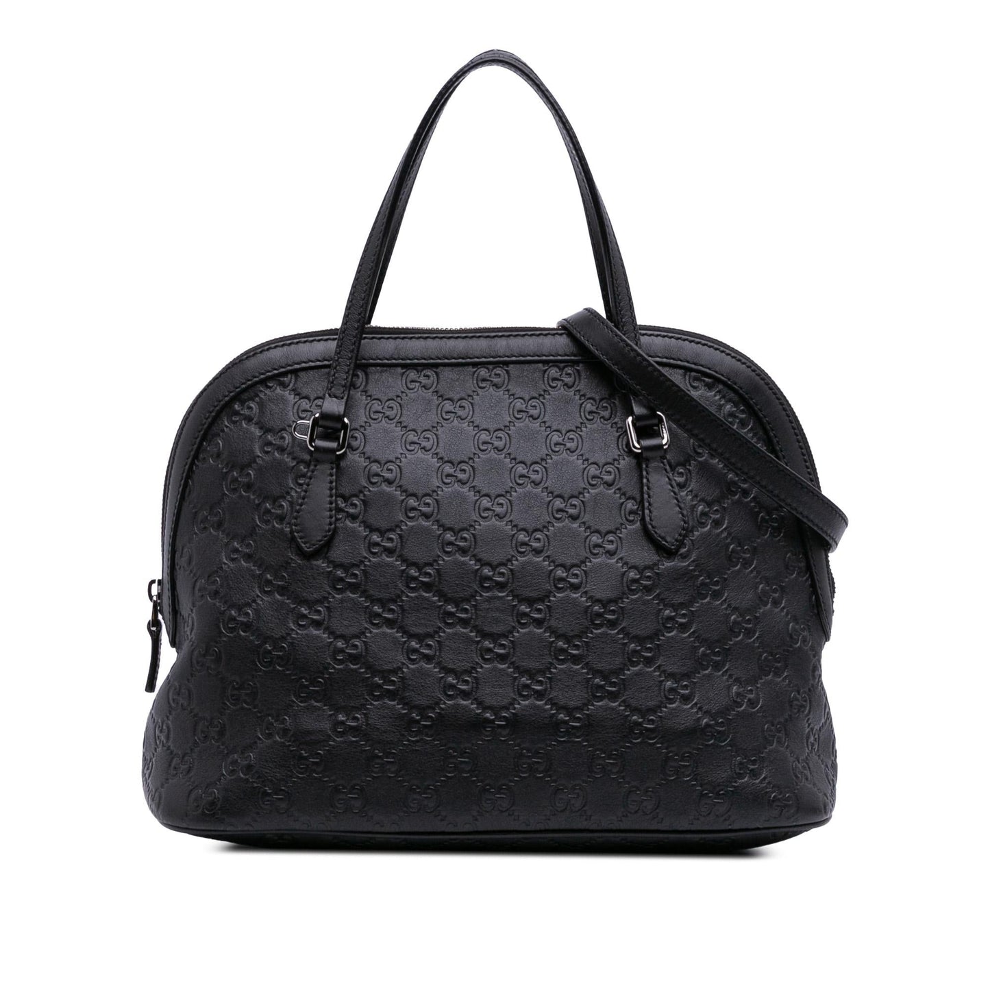 Gucci Guccissima Dome Calf Black Medium Satchel Bag